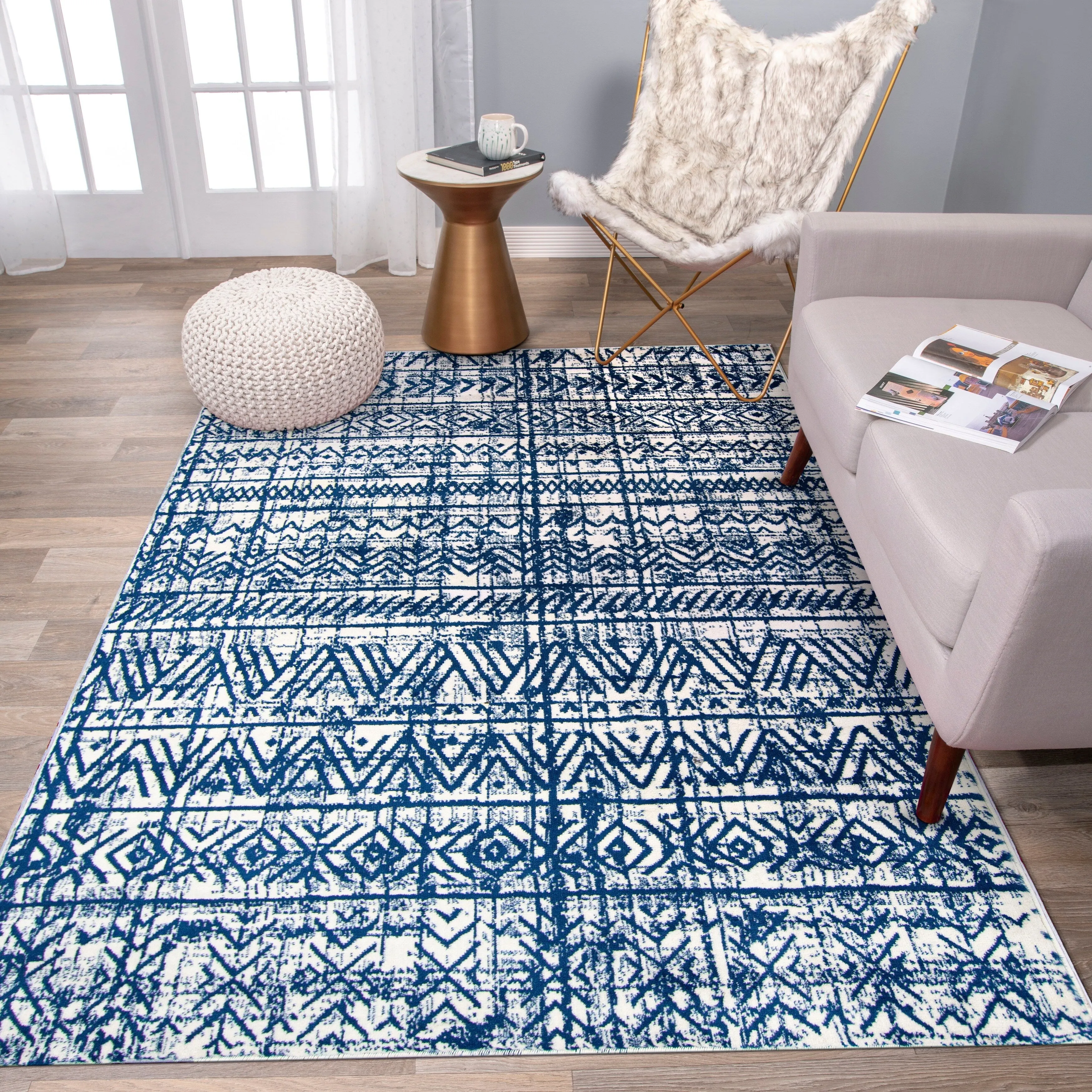 The Curated Nomad Midtown Geometric Distressed Bohemian Rug