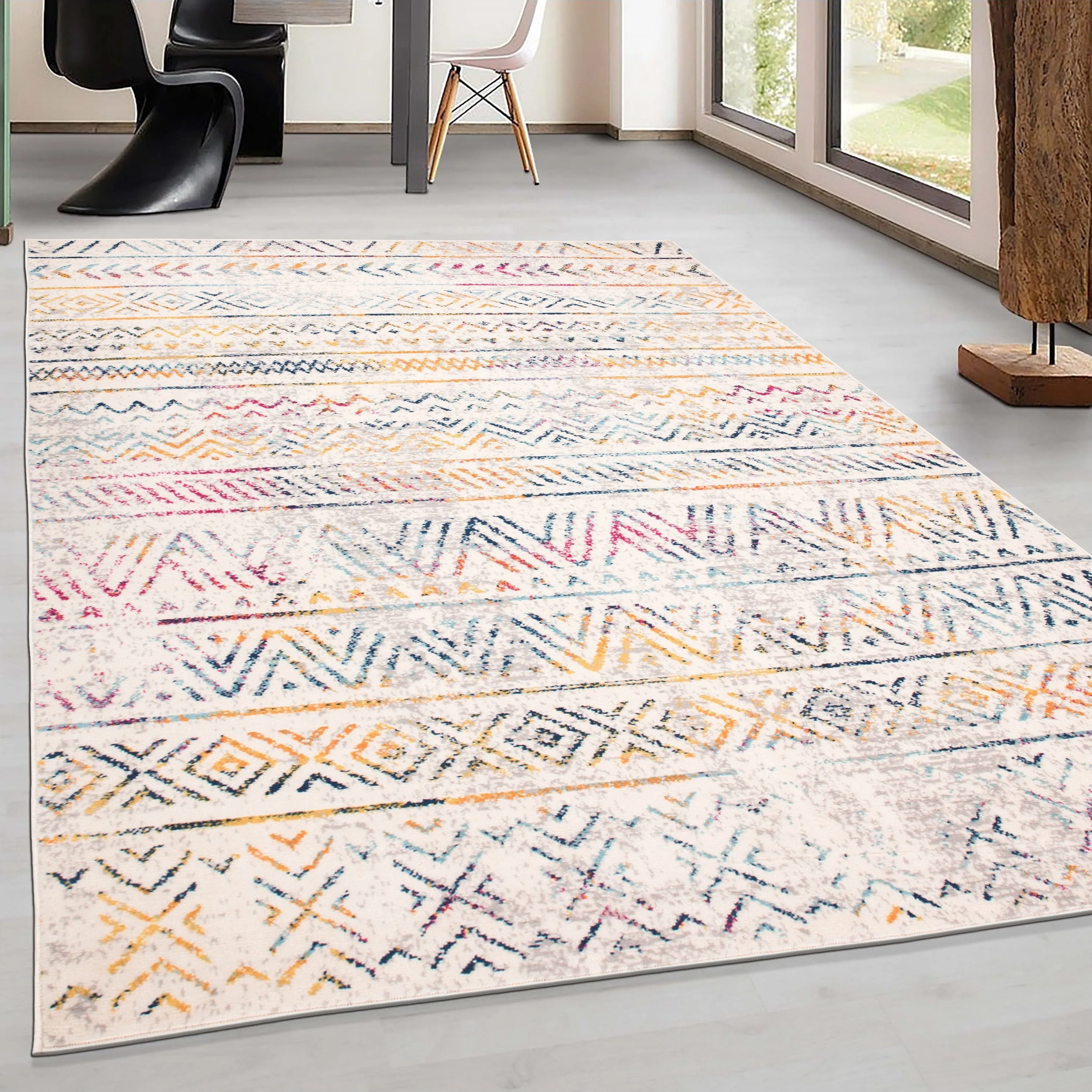 The Curated Nomad Midtown Geometric Distressed Bohemian Rug