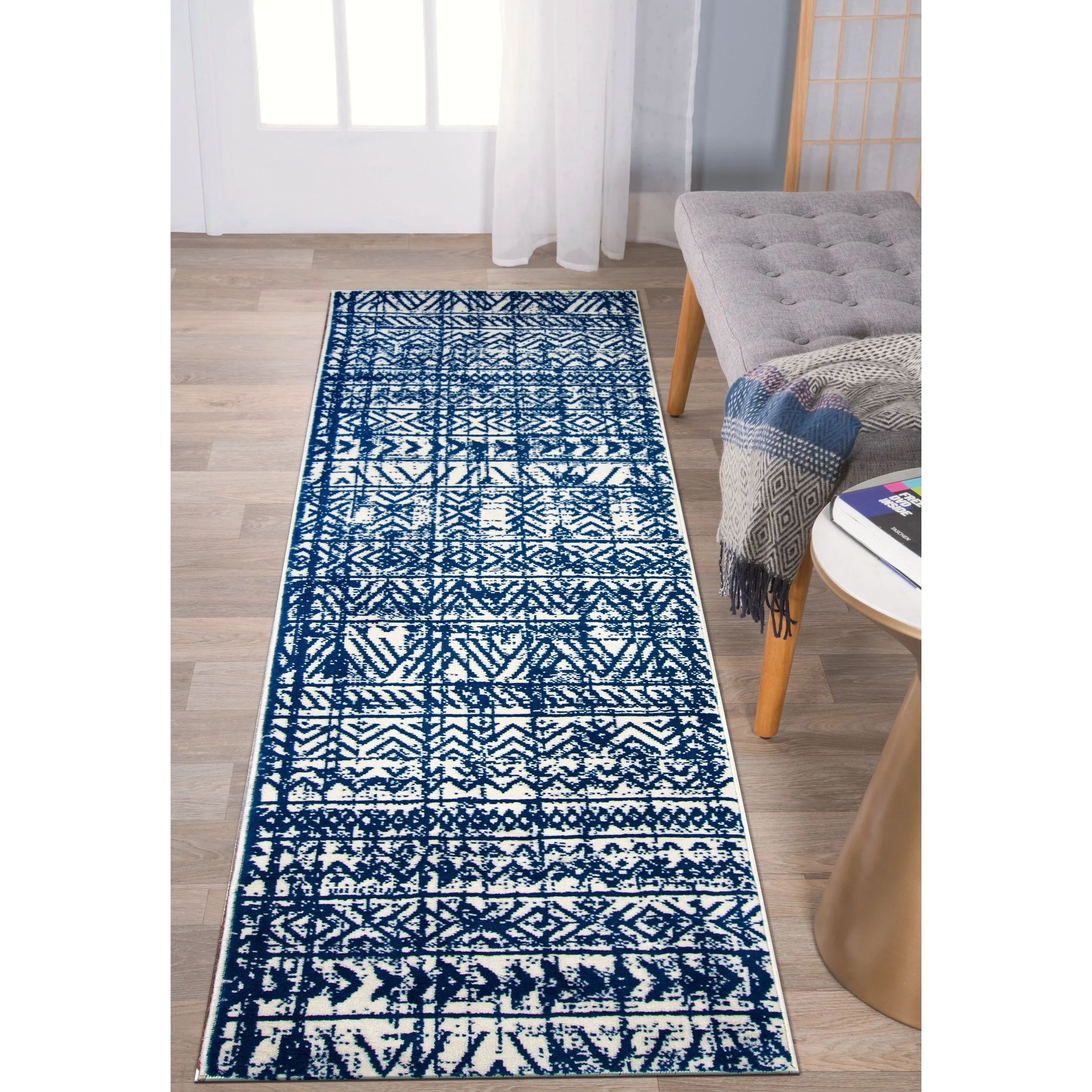 The Curated Nomad Midtown Geometric Distressed Bohemian Rug