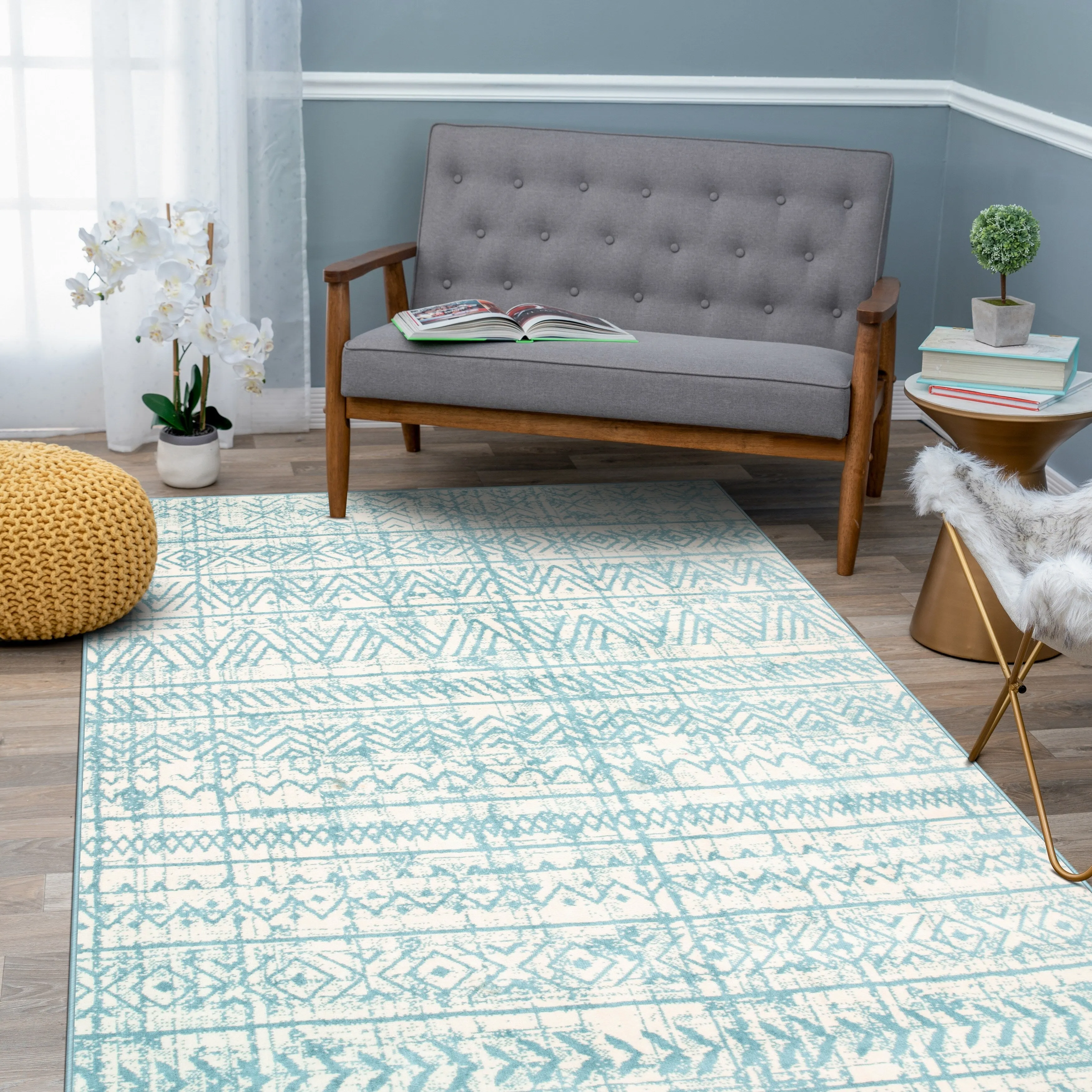 The Curated Nomad Midtown Geometric Distressed Bohemian Rug