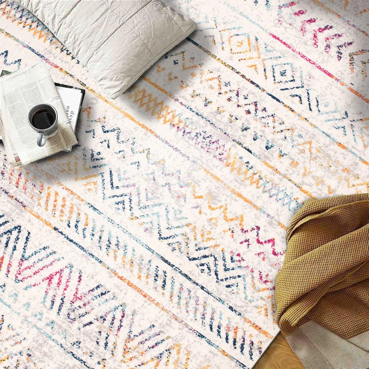The Curated Nomad Midtown Geometric Distressed Bohemian Rug