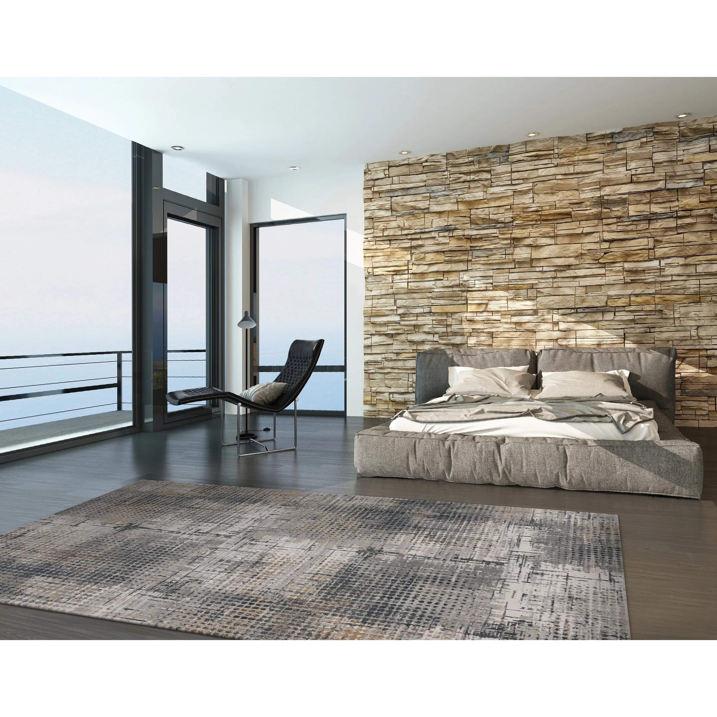 The Gray Barn Spade Industrial Honeycomb Area Rug