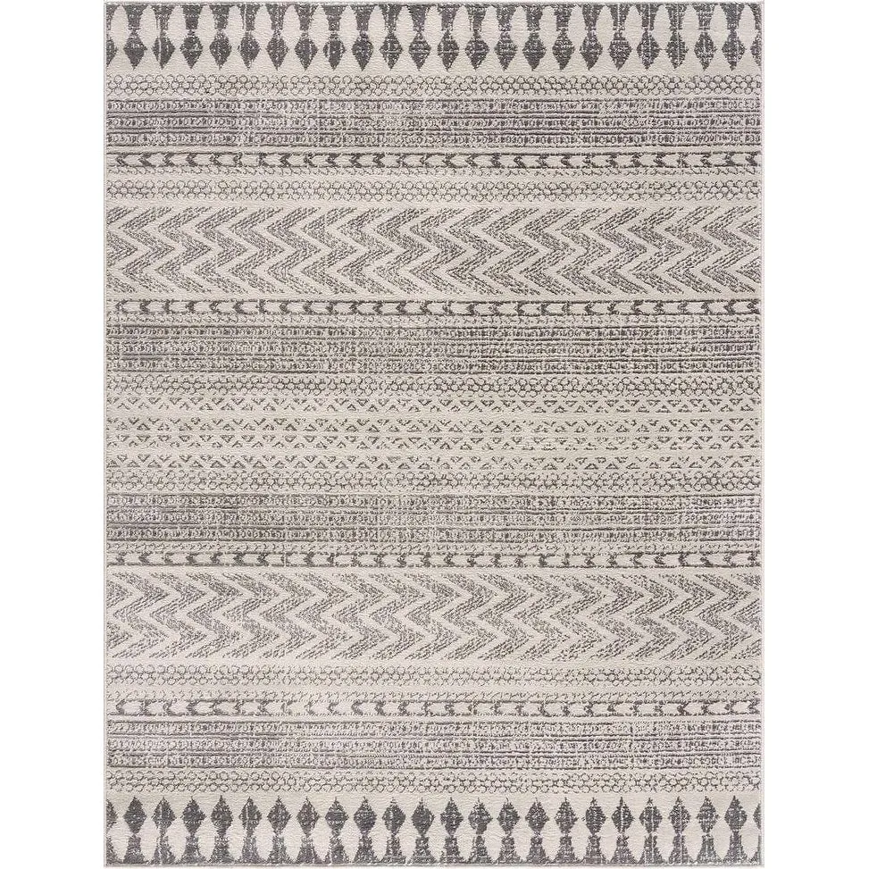 Tlacopan Geometric Moroccan Trellis Farmhouse Area Rug - Rustic Kilim Pattern