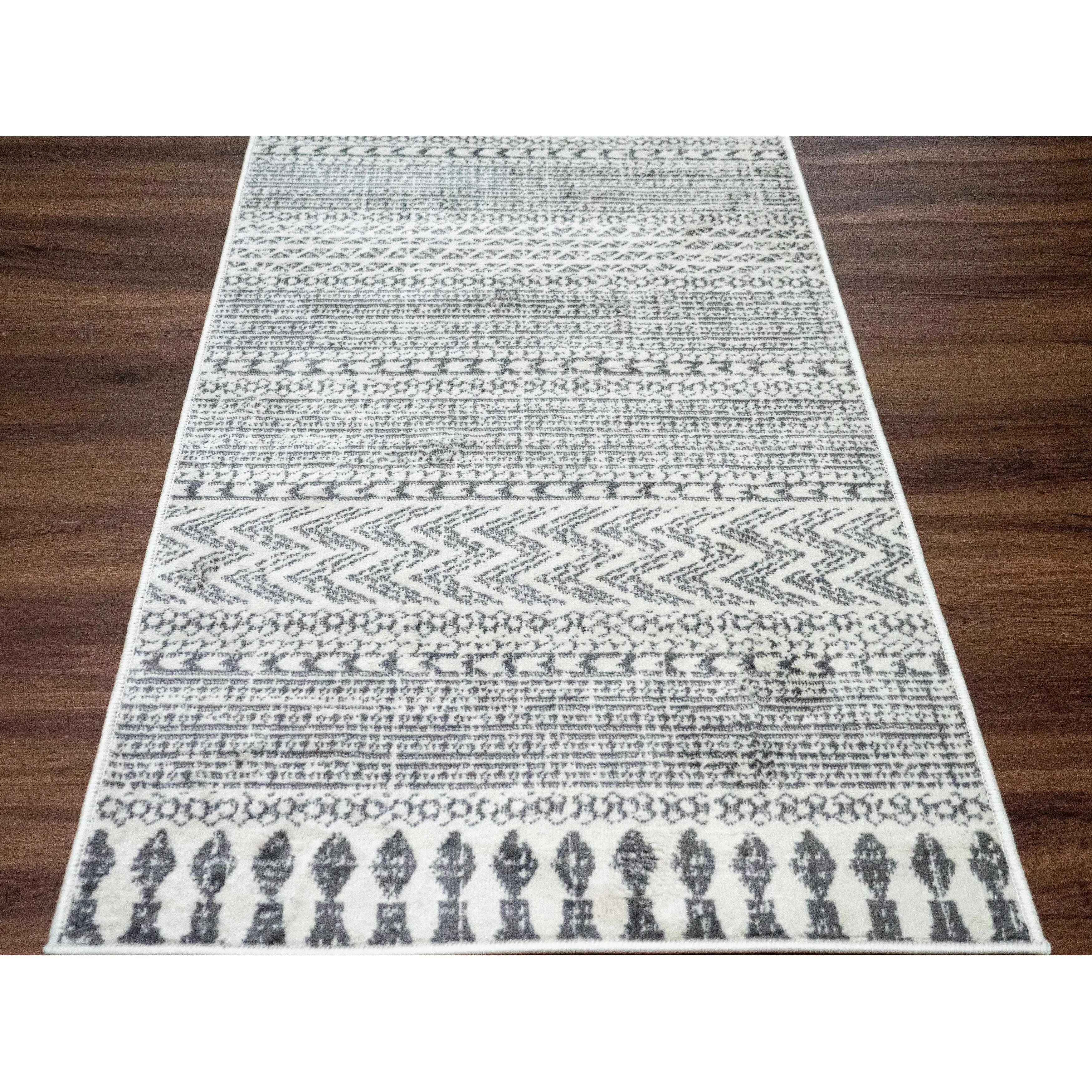 Tlacopan Geometric Moroccan Trellis Farmhouse Area Rug - Rustic Kilim Pattern