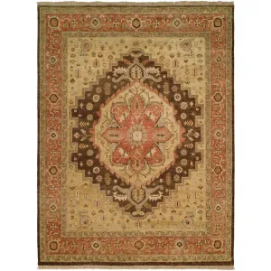 Traditional Multi-Colored Hand-Knotted Wool Area Rug