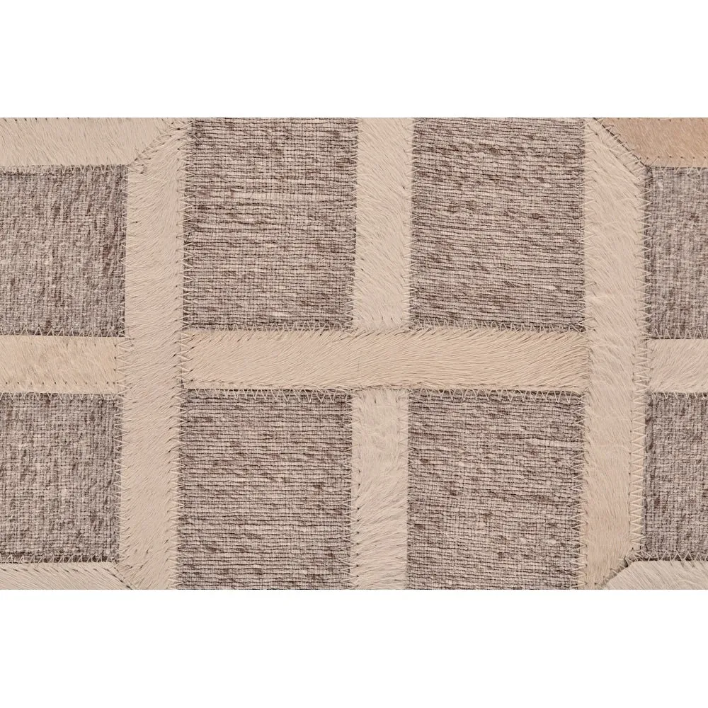Trellis Lattice Mid-Century Modern Hand-Woven Leather Rug