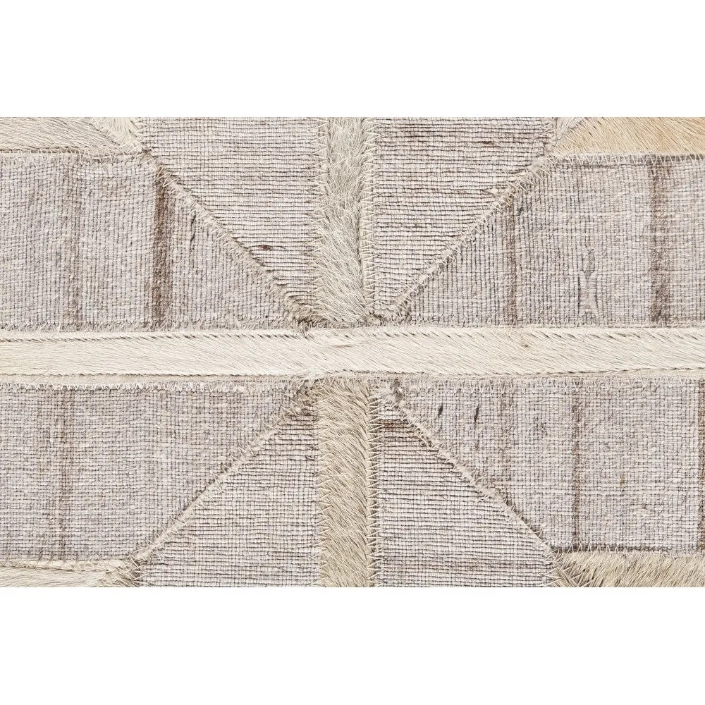 Trellis Lattice Mid-Century Modern Hand-Woven Leather Rug