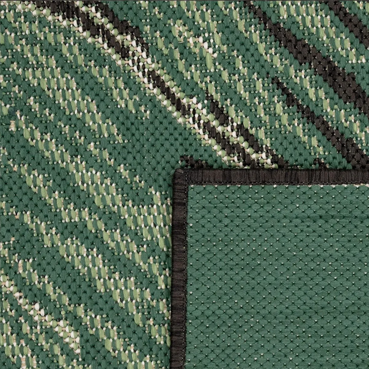 Tropical Outdoor Rug Jungle Leaves Design for Patio