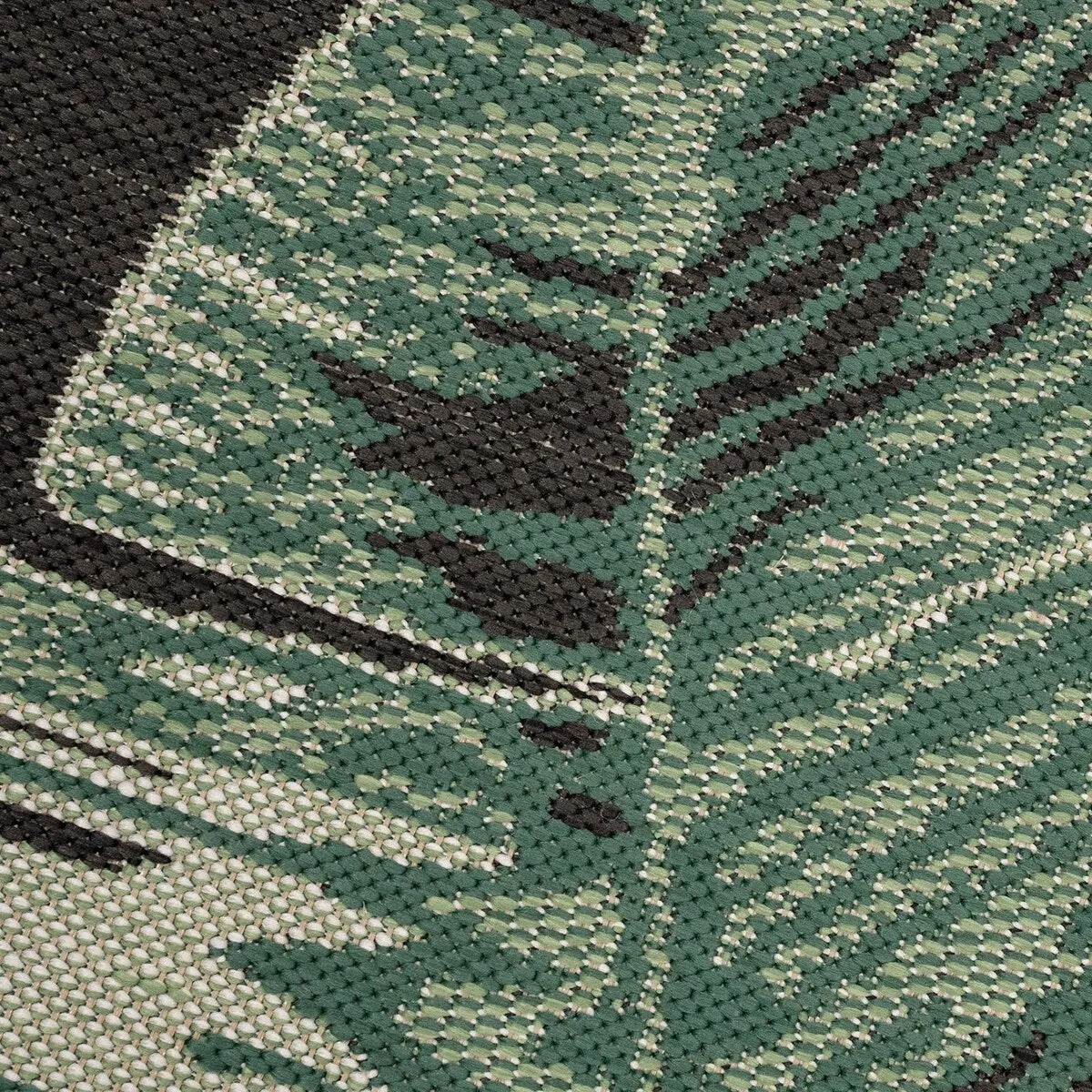 Tropical Outdoor Rug Jungle Leaves Design for Patio