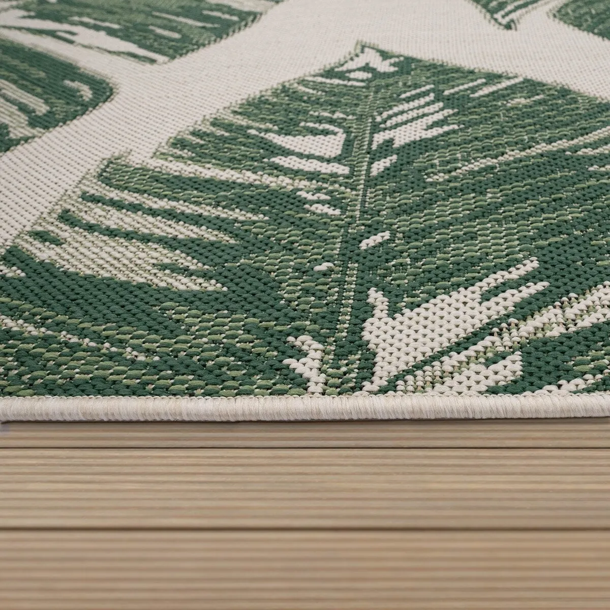 Tropical Outdoor Rug Jungle Leaves Design for Patio
