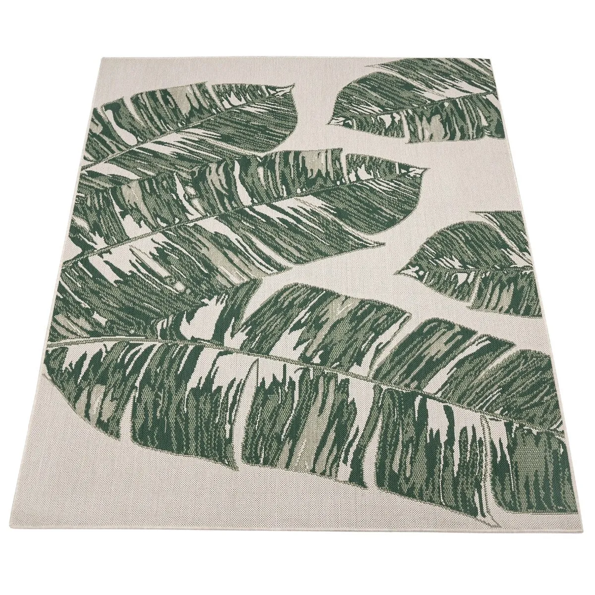 Tropical Outdoor Rug Jungle Leaves Design for Patio