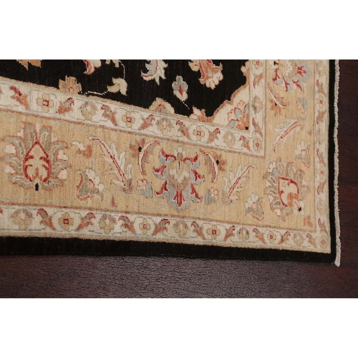 Vegetable Dye Floral Chobi Peshawar Area Rug Hand-knotted Wool Carpet - 6'0 x 9'0