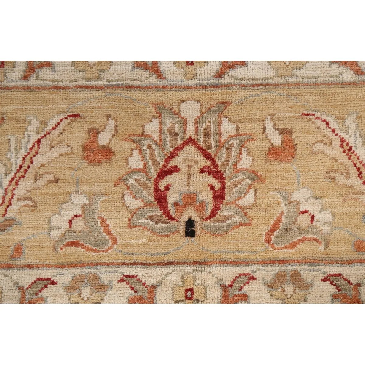 Vegetable Dye Floral Chobi Peshawar Area Rug Hand-knotted Wool Carpet - 6'0 x 9'0