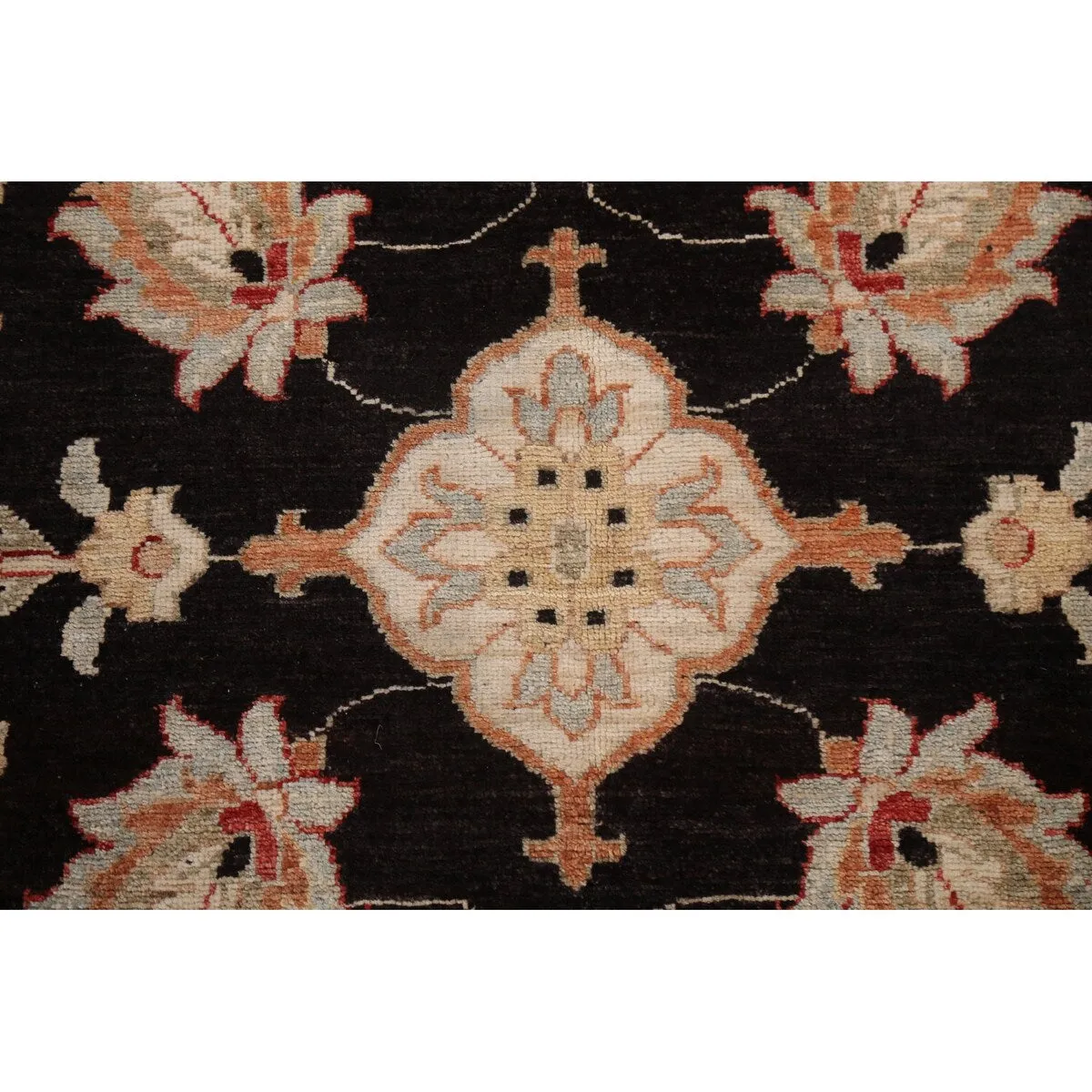Vegetable Dye Floral Chobi Peshawar Area Rug Hand-knotted Wool Carpet - 6'0 x 9'0