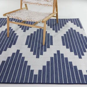 Victor Striped Trellis Indoor/Outdoor Area Rug