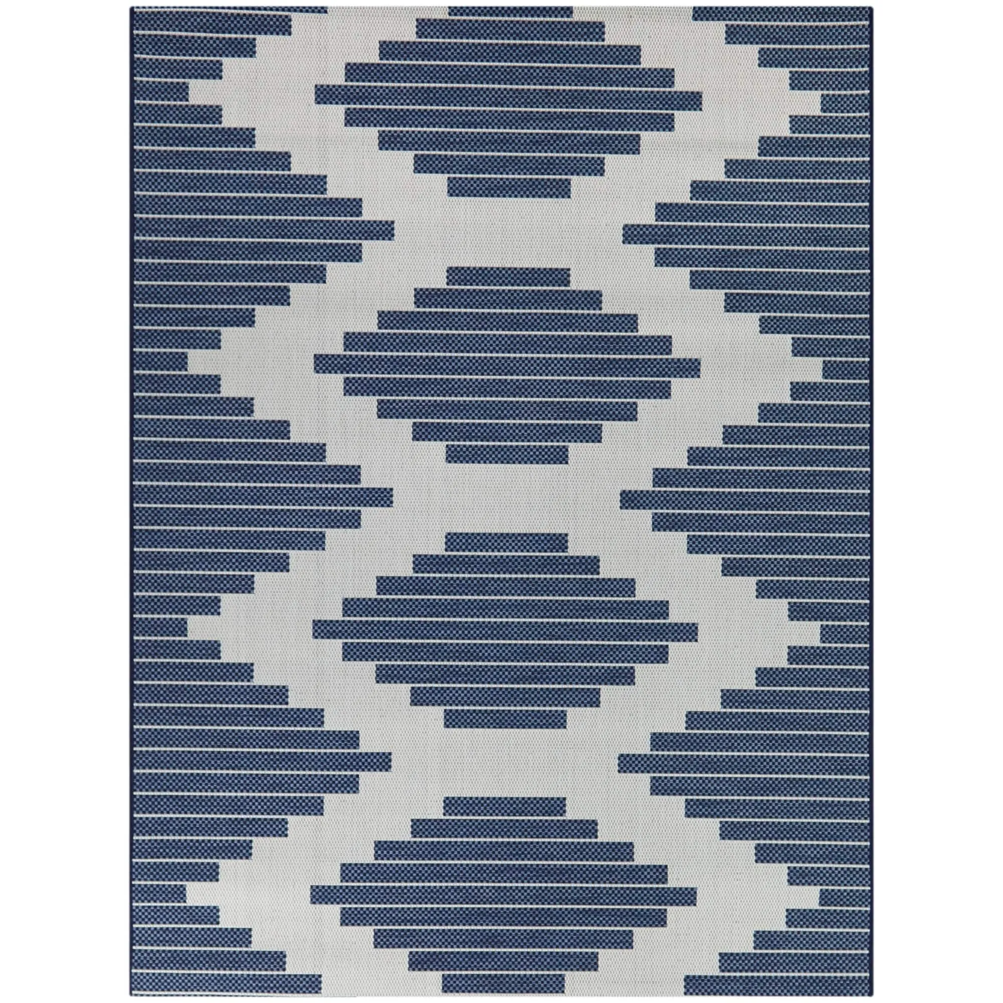 Victor Striped Trellis Indoor/Outdoor Area Rug