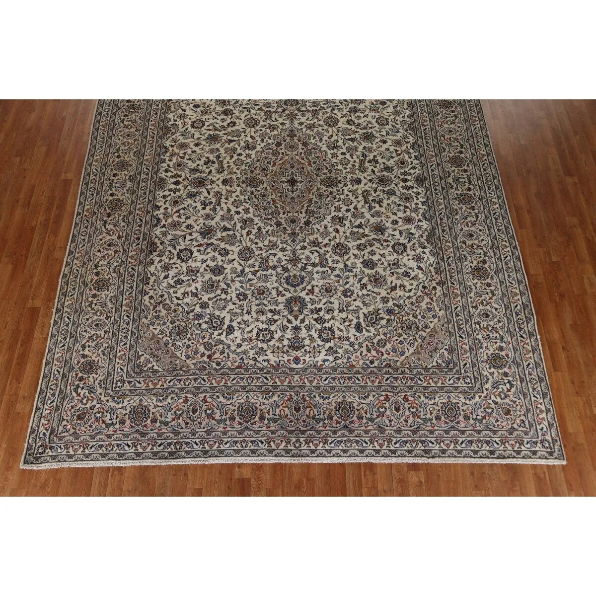 Vintage Traditional Kashan Persian Area Rug Hand-knotted Wool Carpet - 9'8 x 12'4