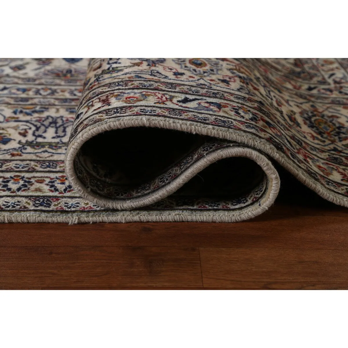 Vintage Traditional Kashan Persian Area Rug Hand-knotted Wool Carpet - 9'8 x 12'4