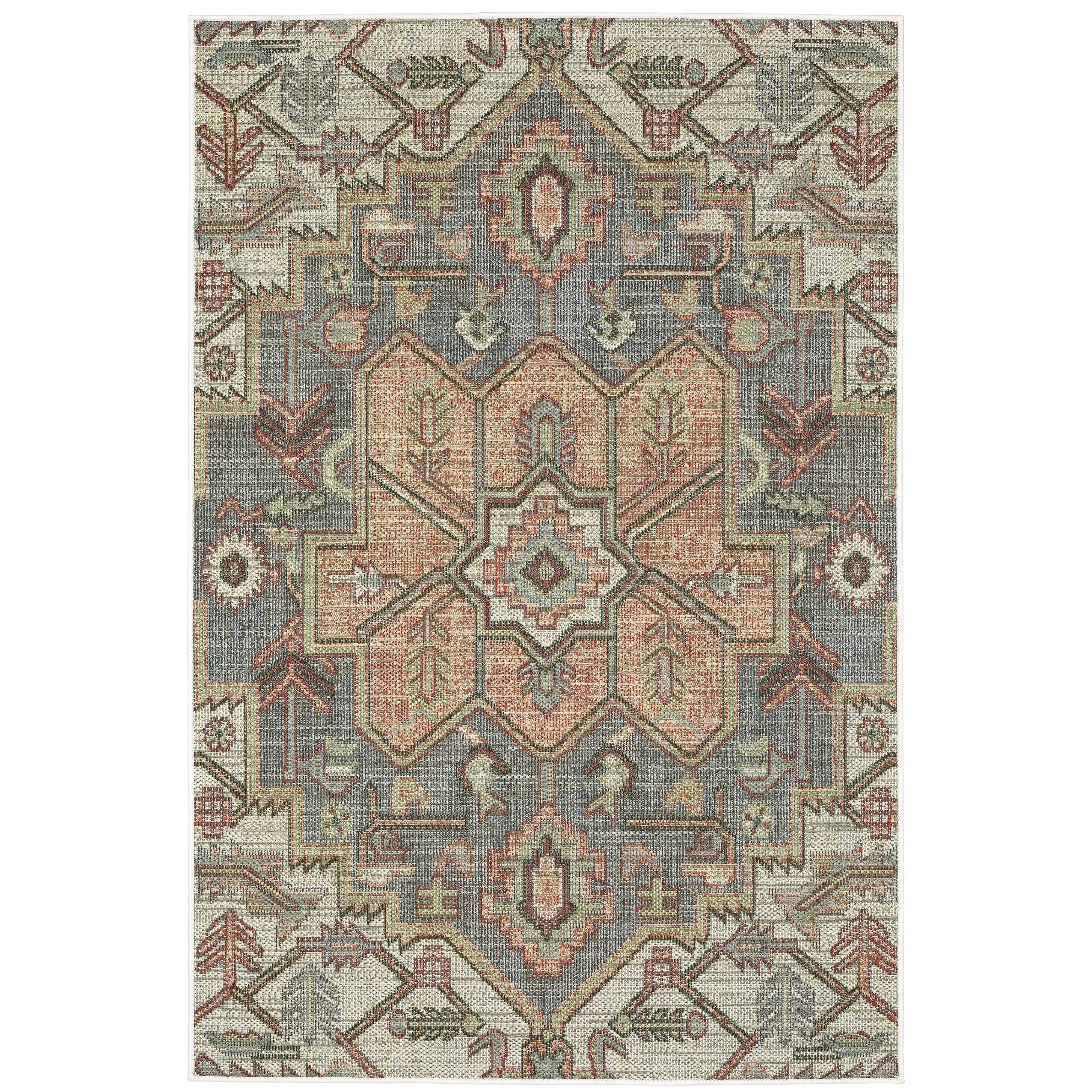 Vista Home Calla Tribal Blue/ Multi Indoor/Outdoor Area Rug