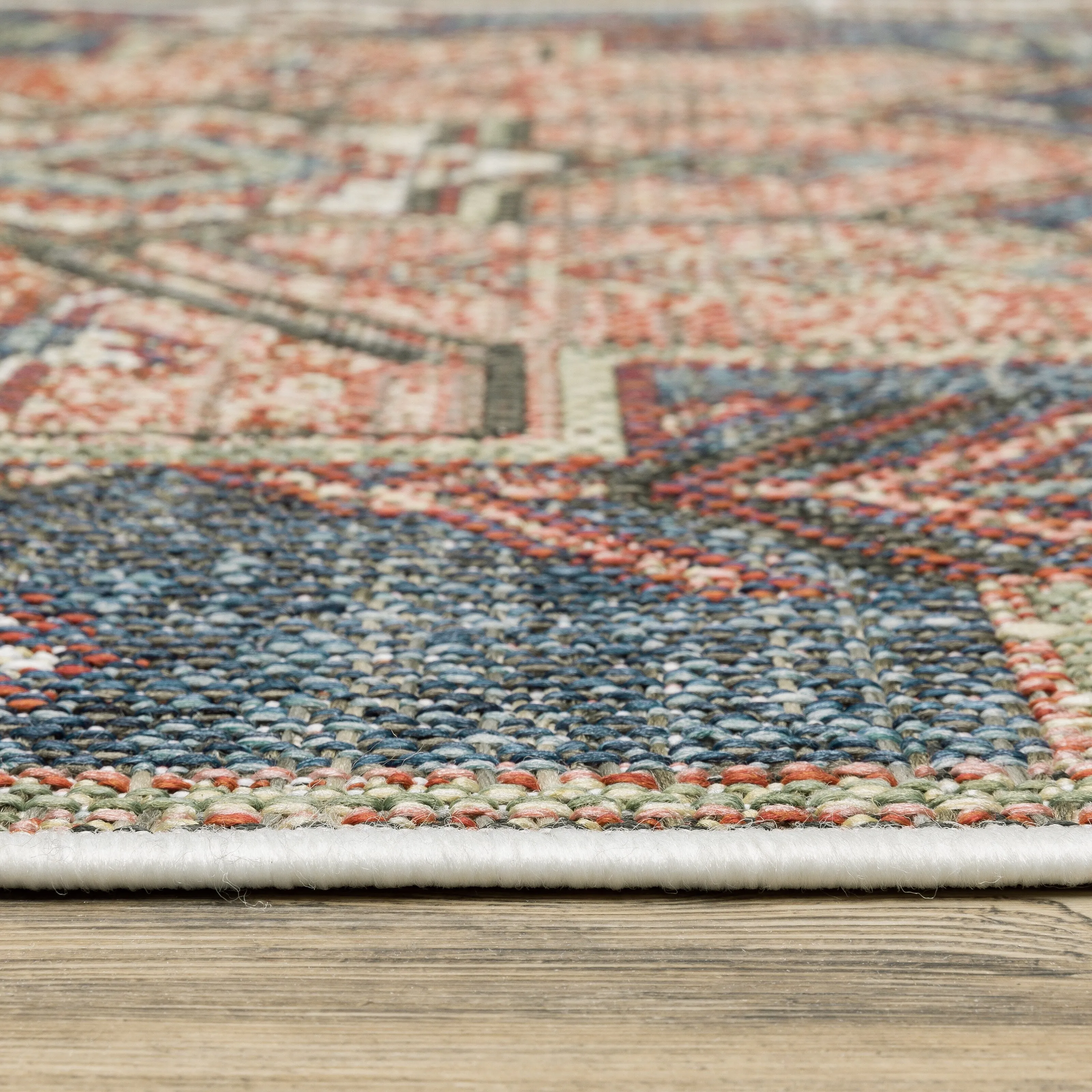 Vista Home Calla Tribal Blue/ Multi Indoor/Outdoor Area Rug
