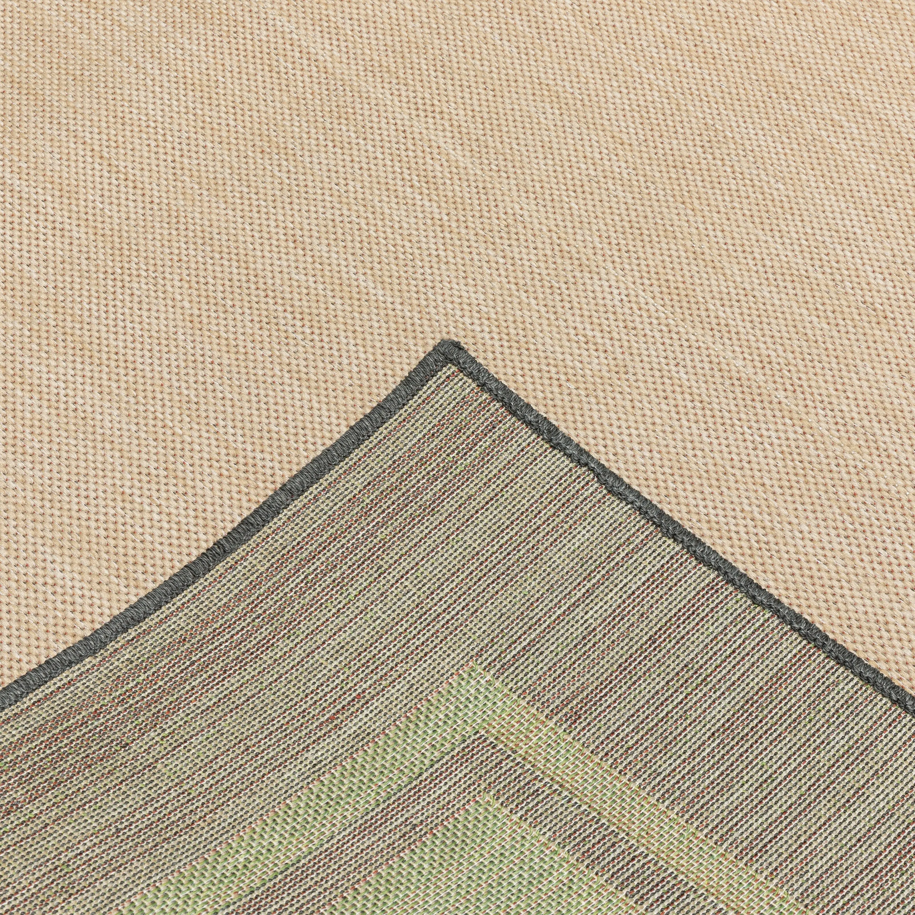 Vista Home Capri Mixed Pile Bordered Black/Tan Indoor-Outdoor Area Rug.