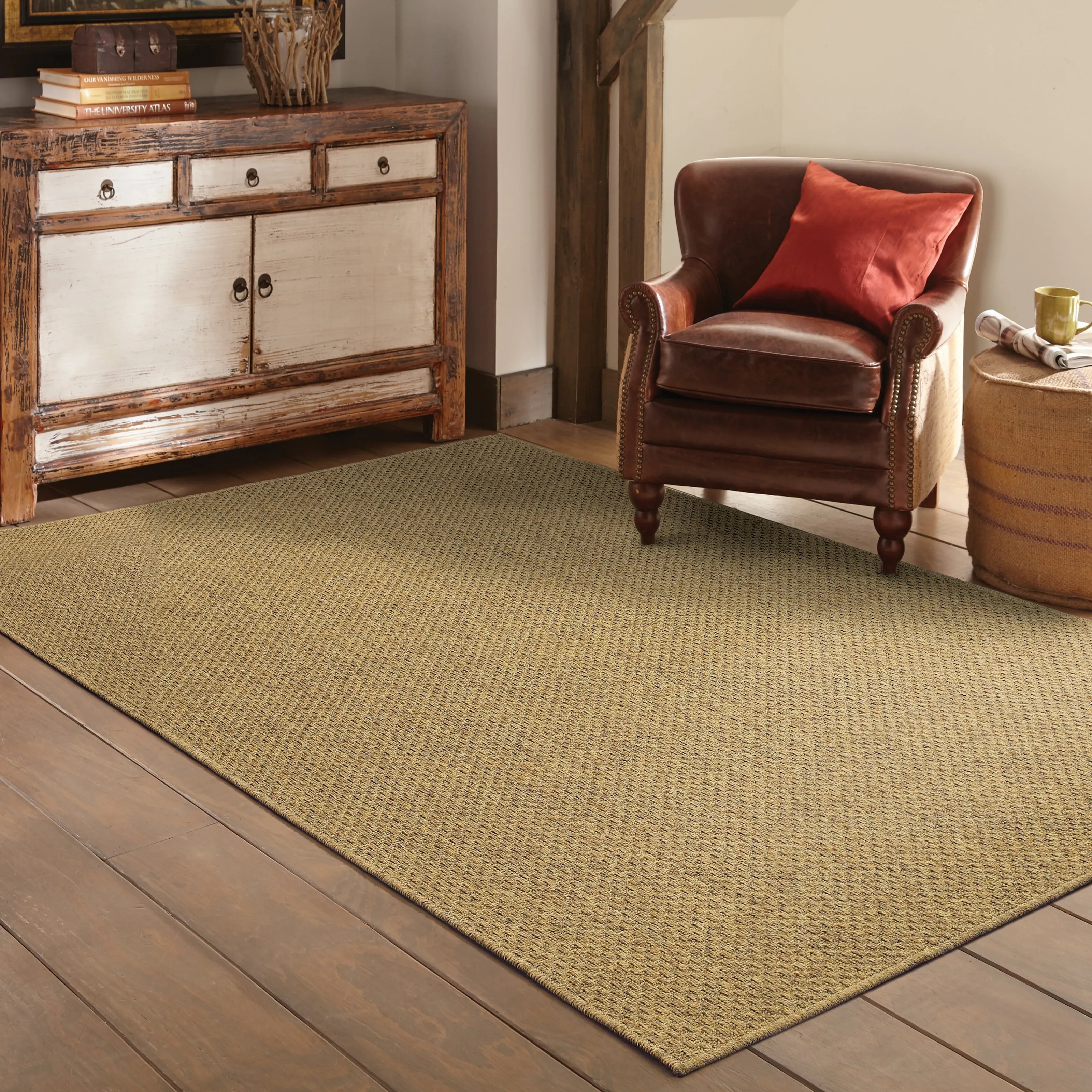 Vista Home Kauai Tonal Basket Weave Indoor-Outdoor Rug.