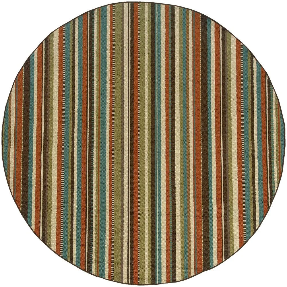 Vista Home Malta Multi-colored Striped Indoor/Outdoor Rug--
