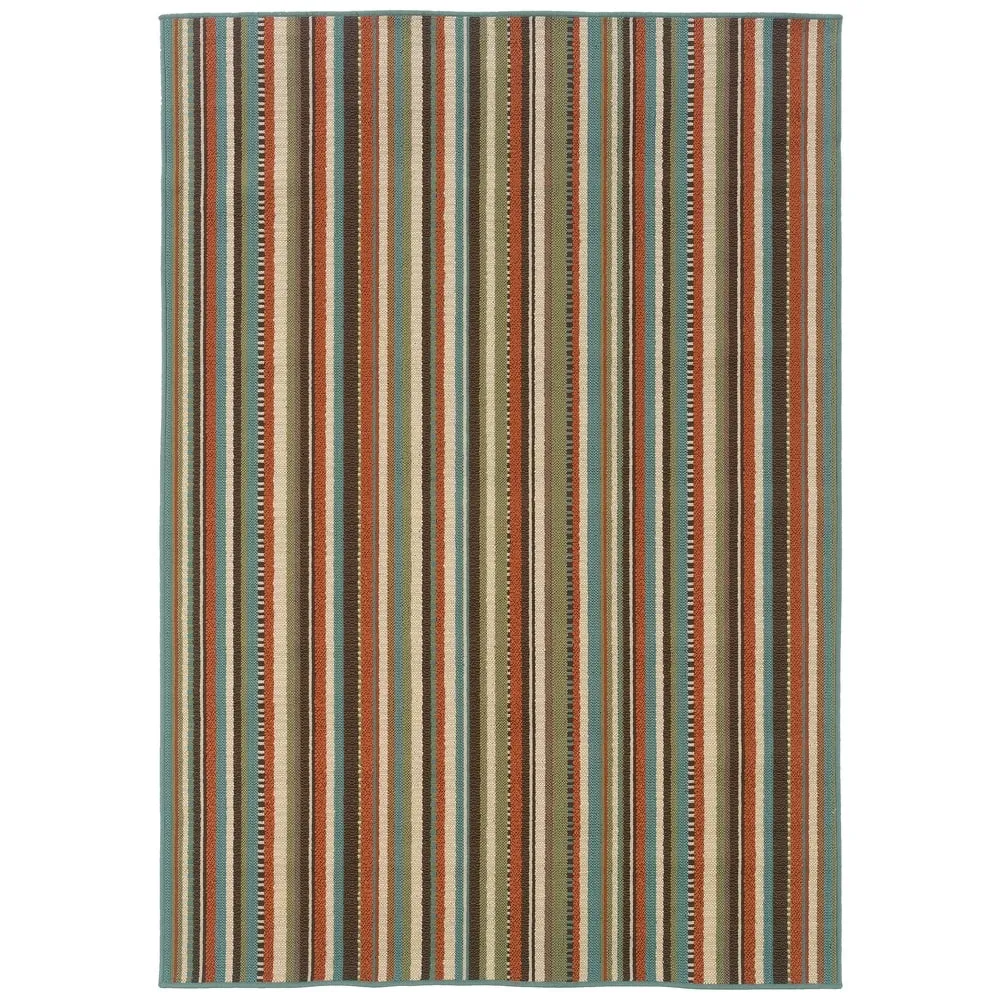Vista Home Malta Multi-colored Striped Indoor/Outdoor Rug--
