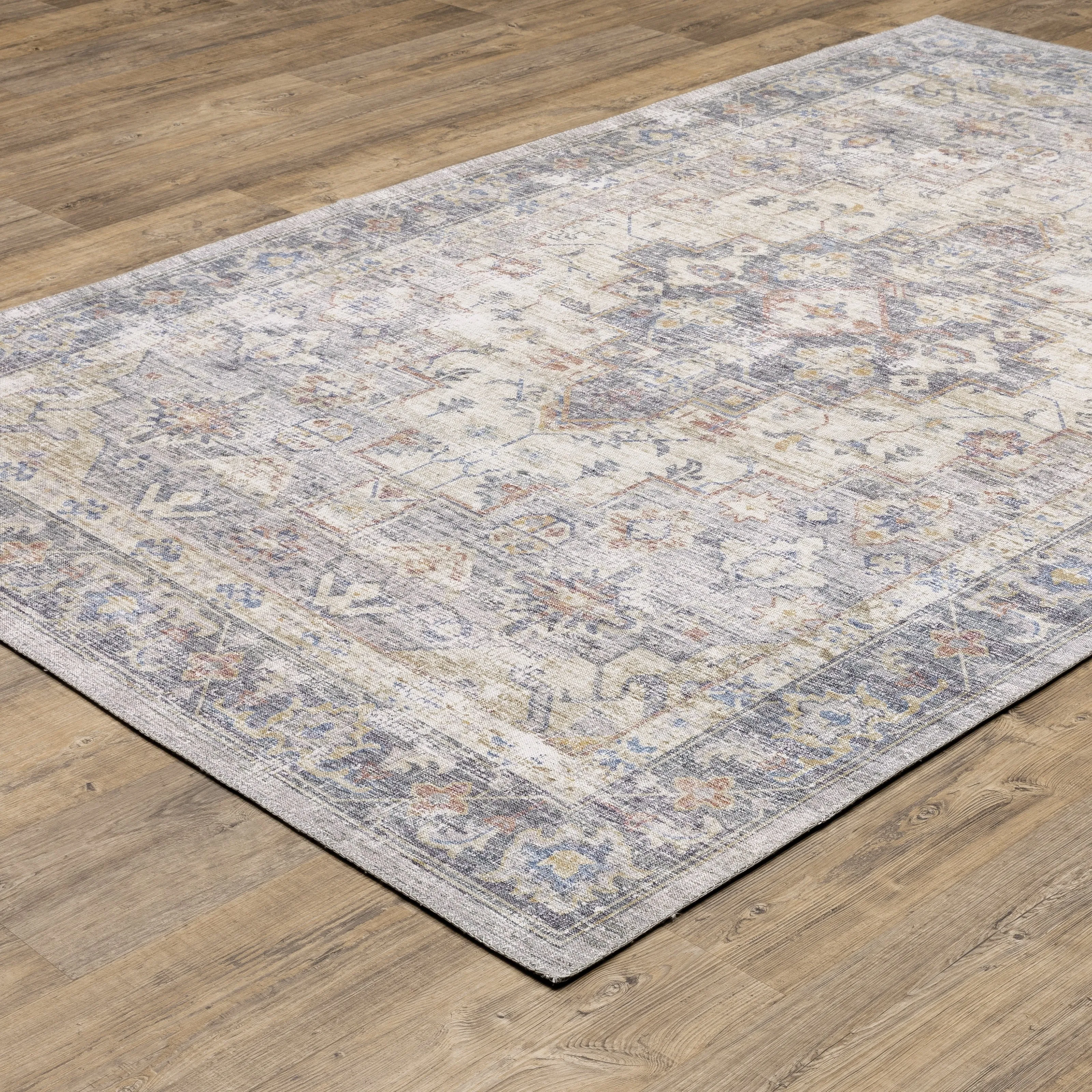 Vista Home Montreux Vintage Medallion Blue Area Rug
