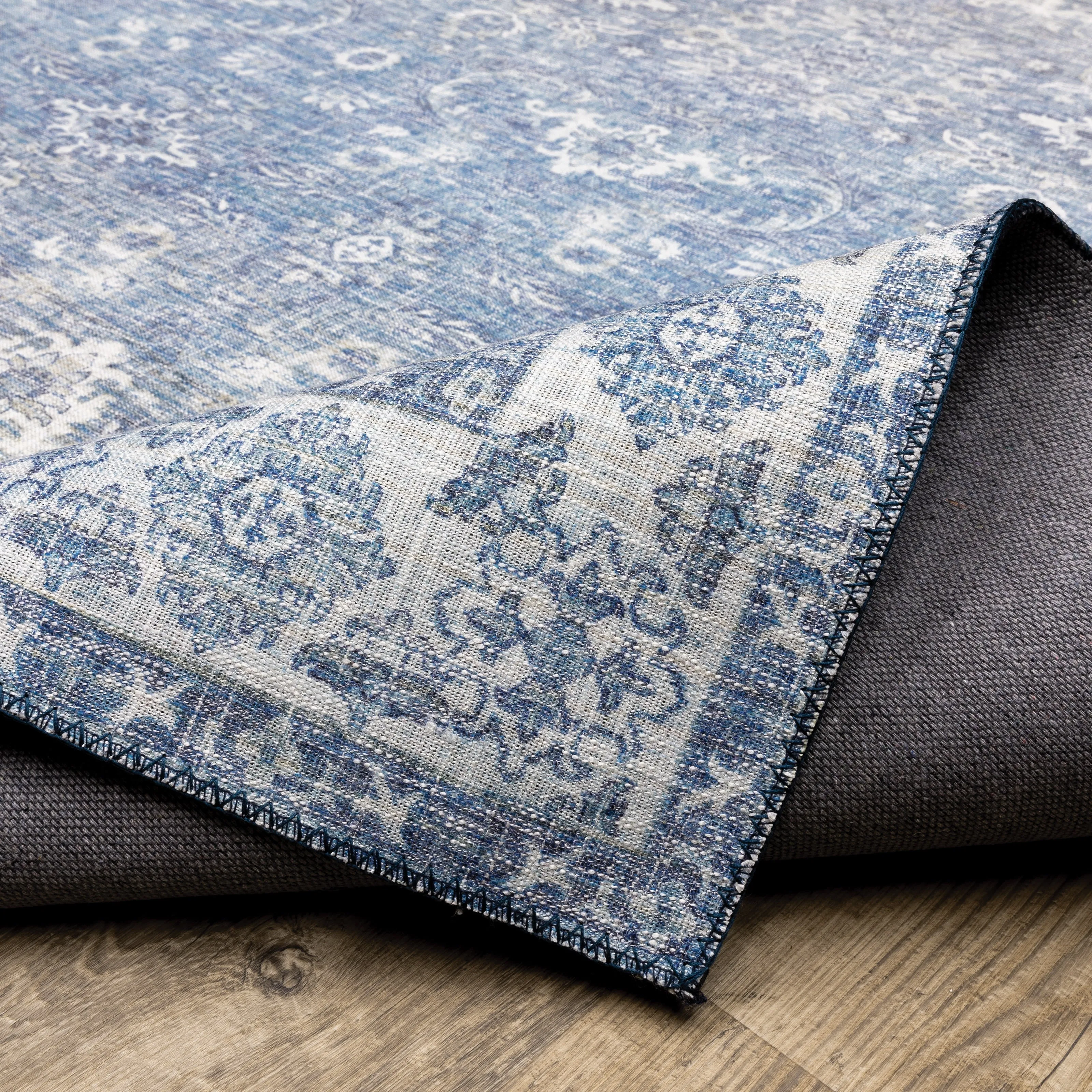 Vista Home Montreux Vintage Traditional Blue Area Rug