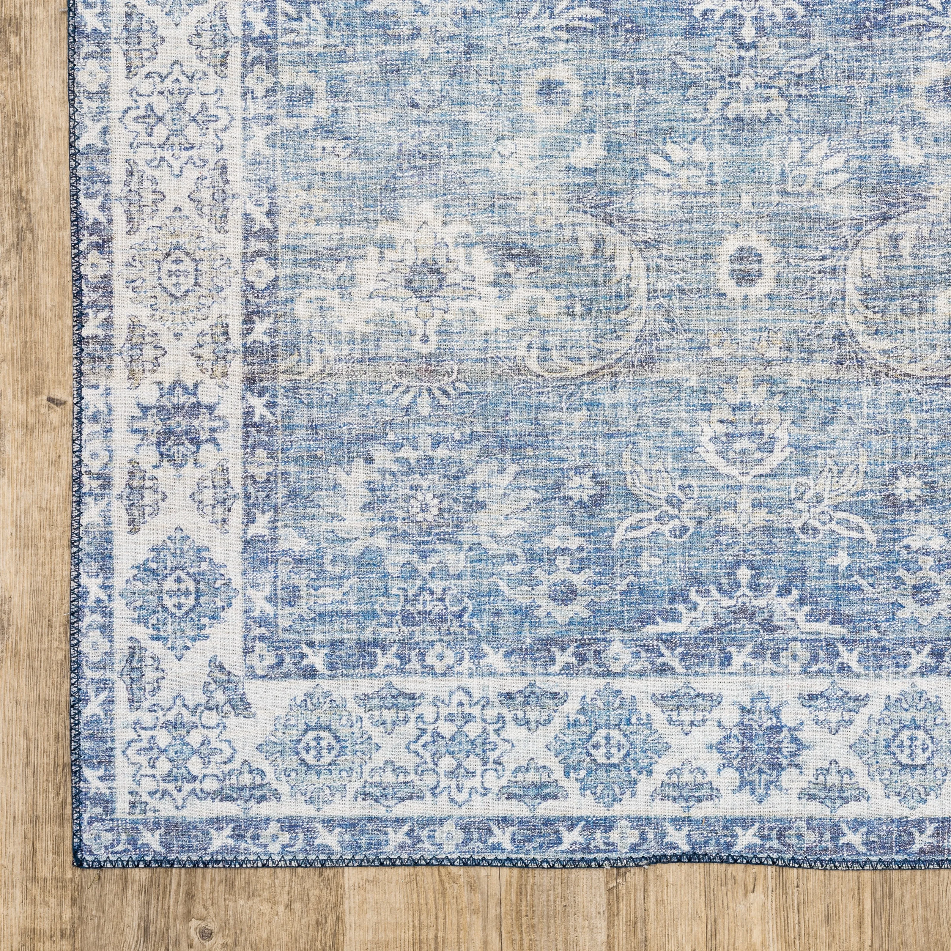 Vista Home Montreux Vintage Traditional Blue Area Rug