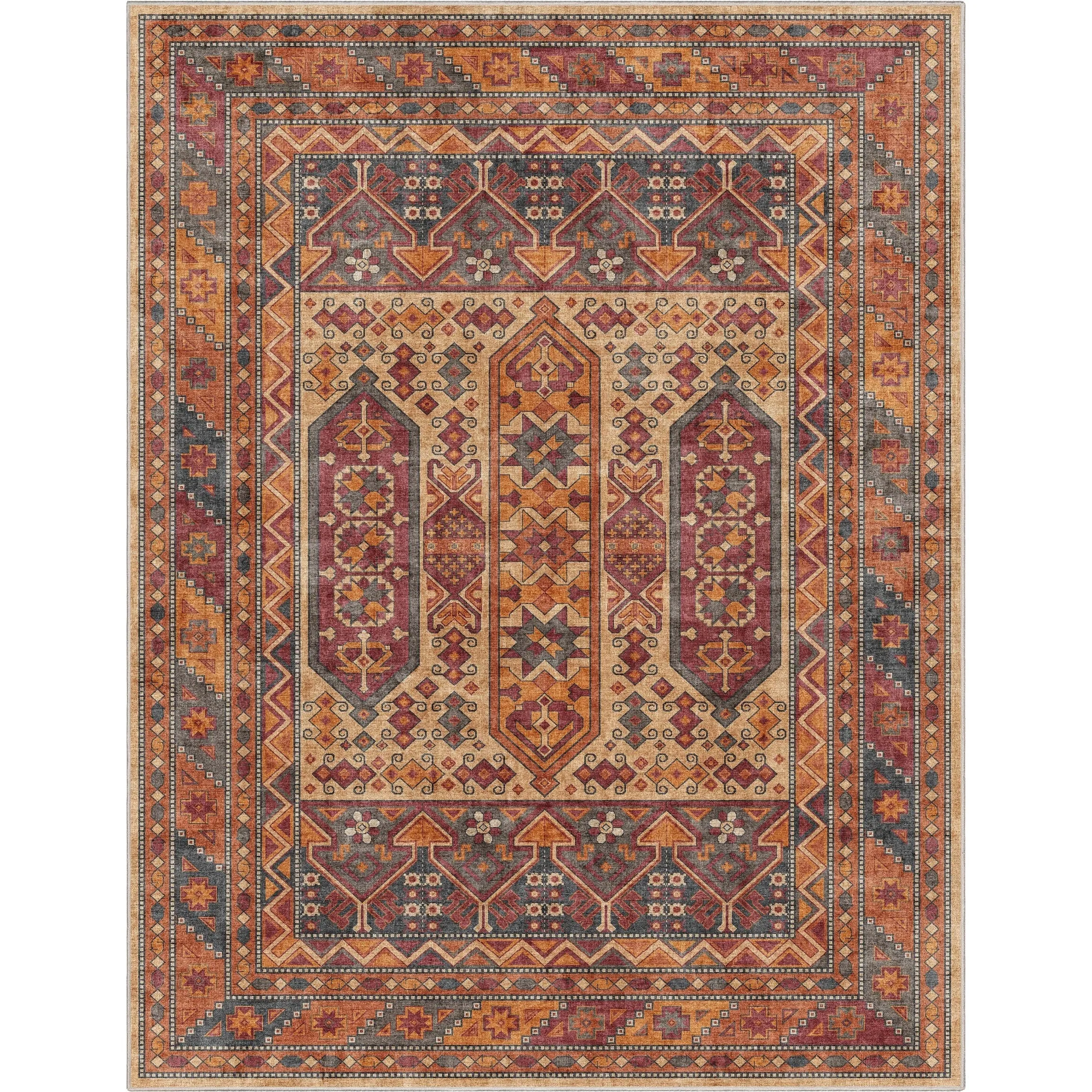 Well Woven Apollo Praha Tribal Machine Washable Area Rug