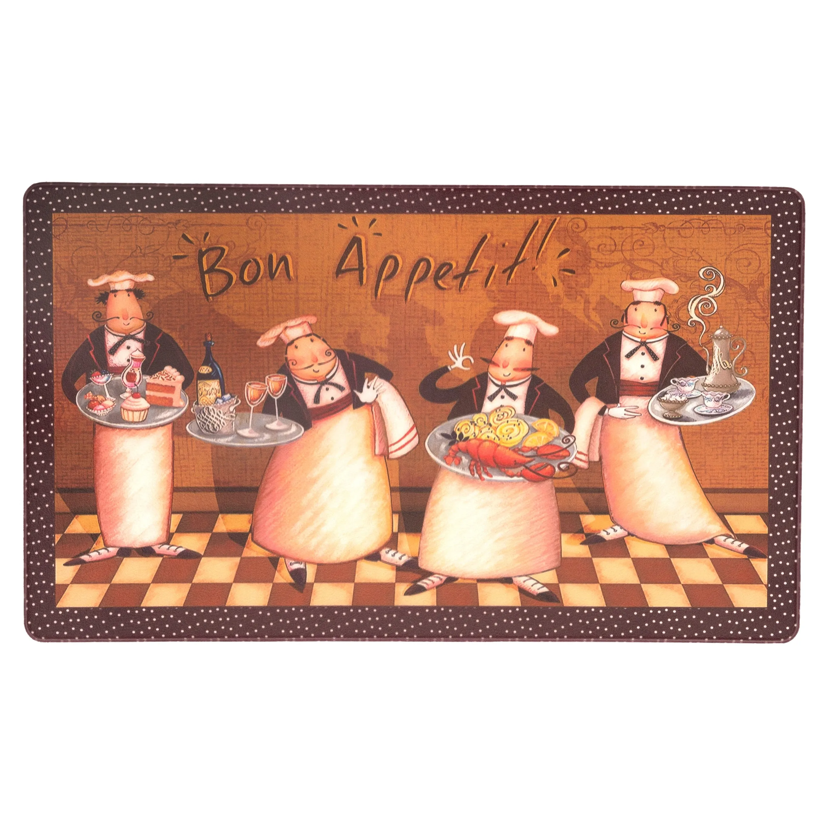 World Rug Gallery Bon Appetit Cushioned Anti-fatigue Kitchen Mat