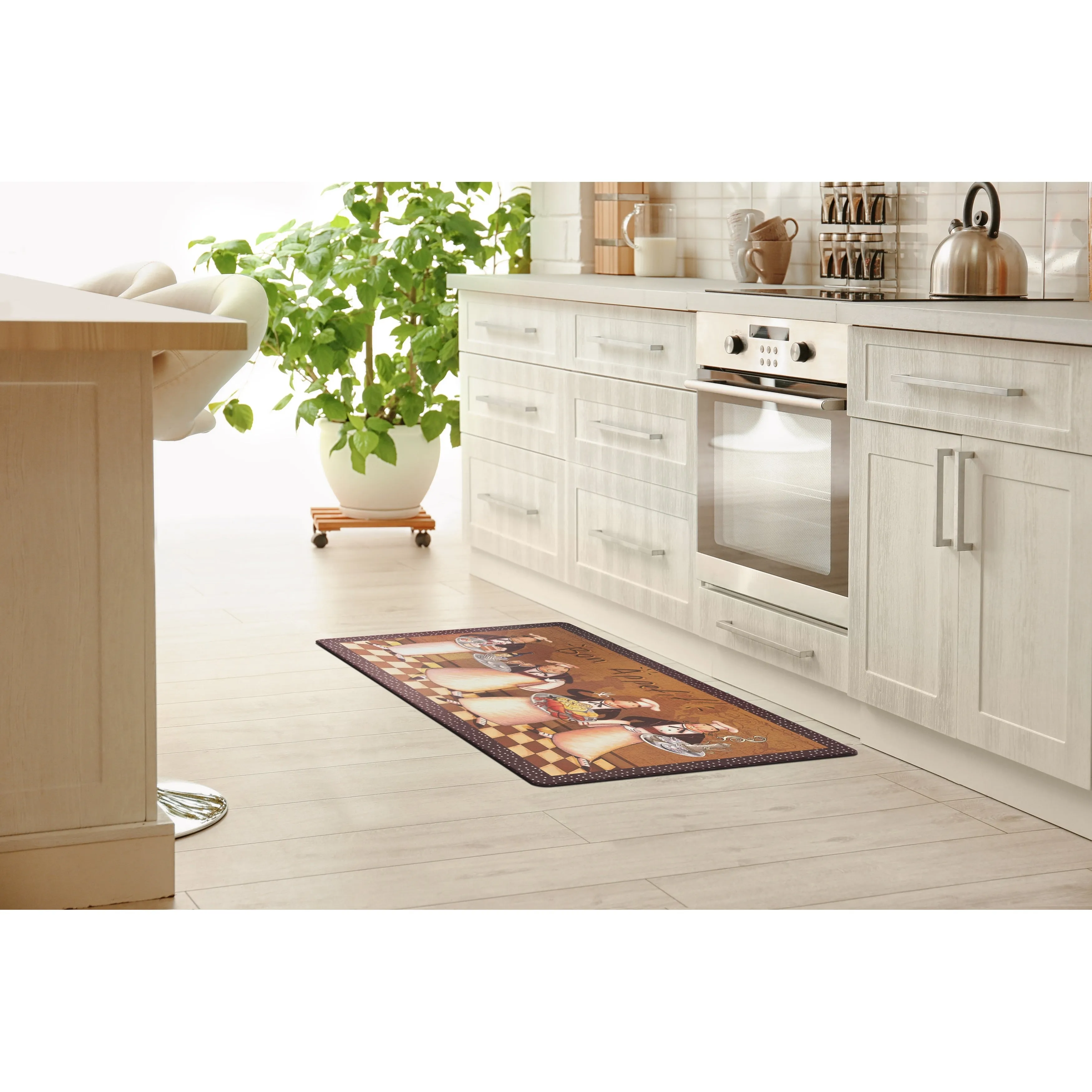 World Rug Gallery Bon Appetit Cushioned Anti-fatigue Kitchen Mat