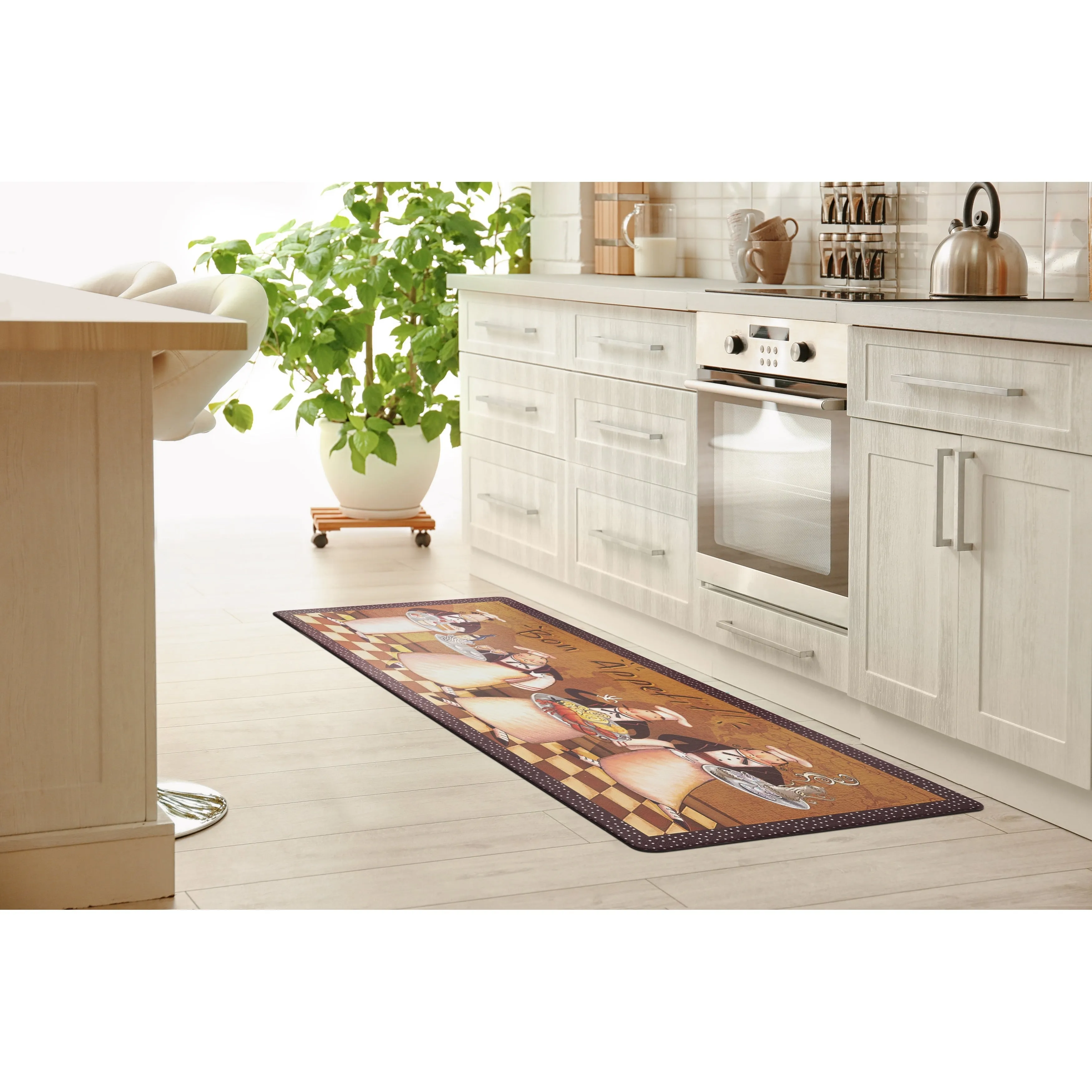 World Rug Gallery Bon Appetit Cushioned Anti-fatigue Kitchen Mat