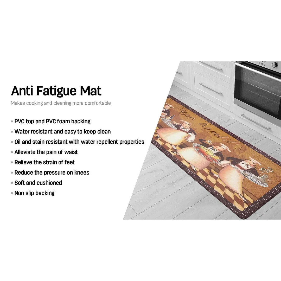 World Rug Gallery Bon Appetit Cushioned Anti-fatigue Kitchen Mat