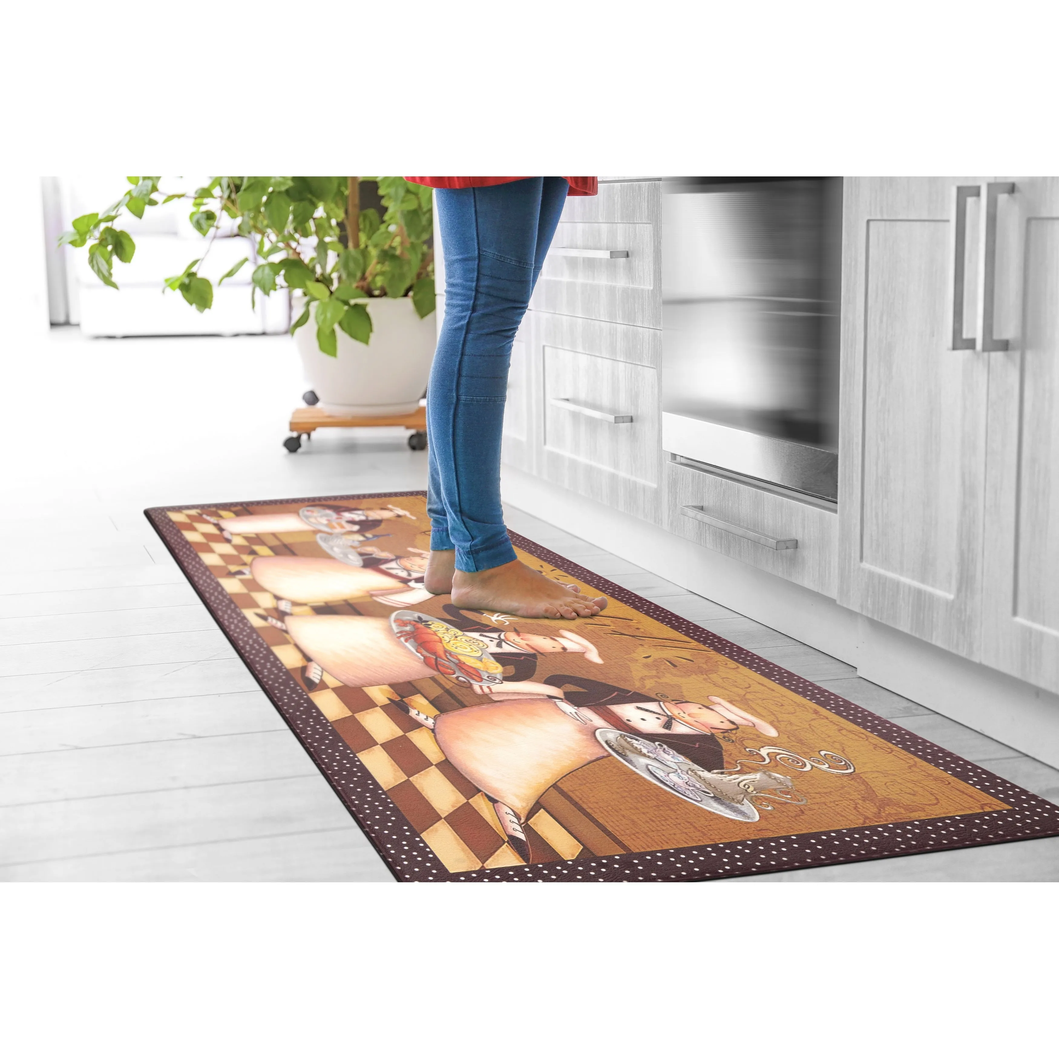 World Rug Gallery Bon Appetit Cushioned Anti-fatigue Kitchen Mat