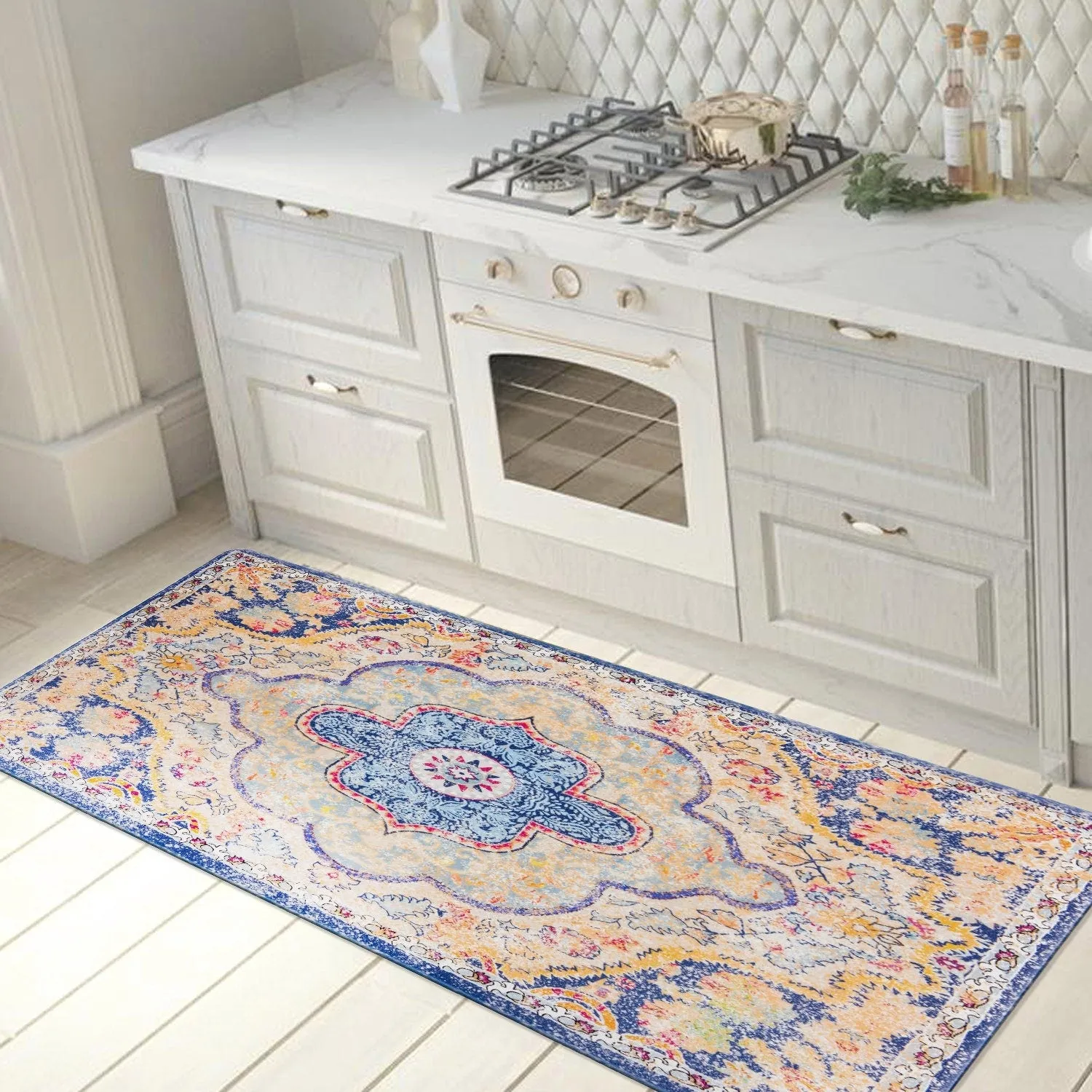 World Rug Gallery Distressed Bohemian Anti-Fatigue Standing Mat - 18x47