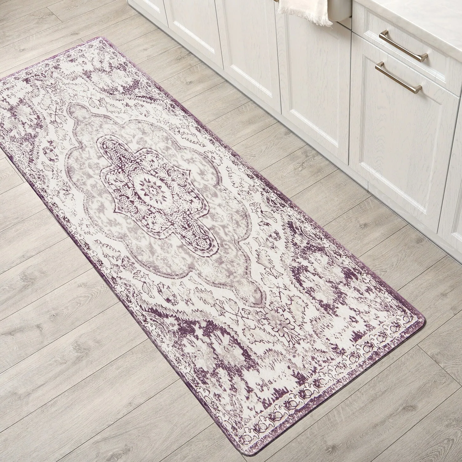 World Rug Gallery Distressed Bohemian Anti-Fatigue Standing Mat - 18x47