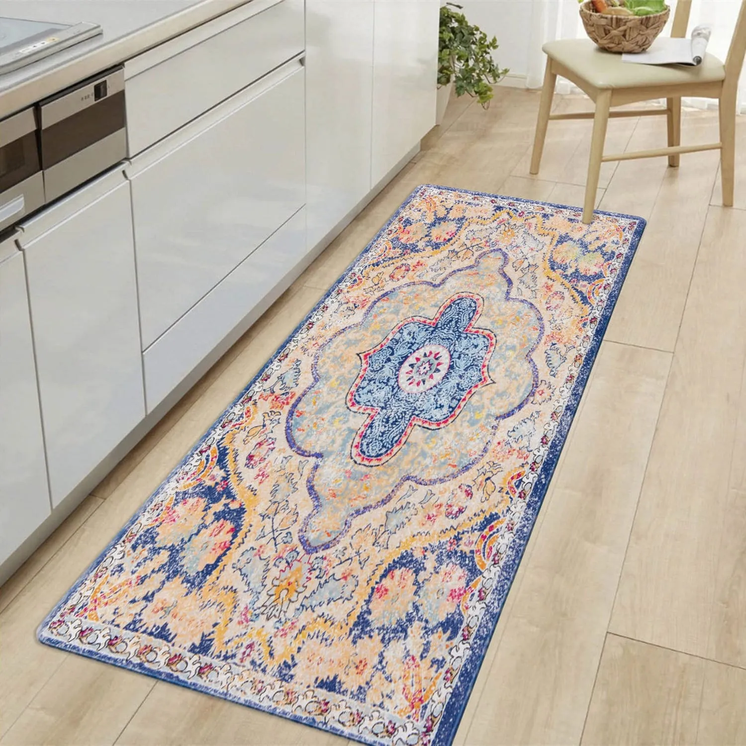 World Rug Gallery Distressed Bohemian Anti-Fatigue Standing Mat - 18x47