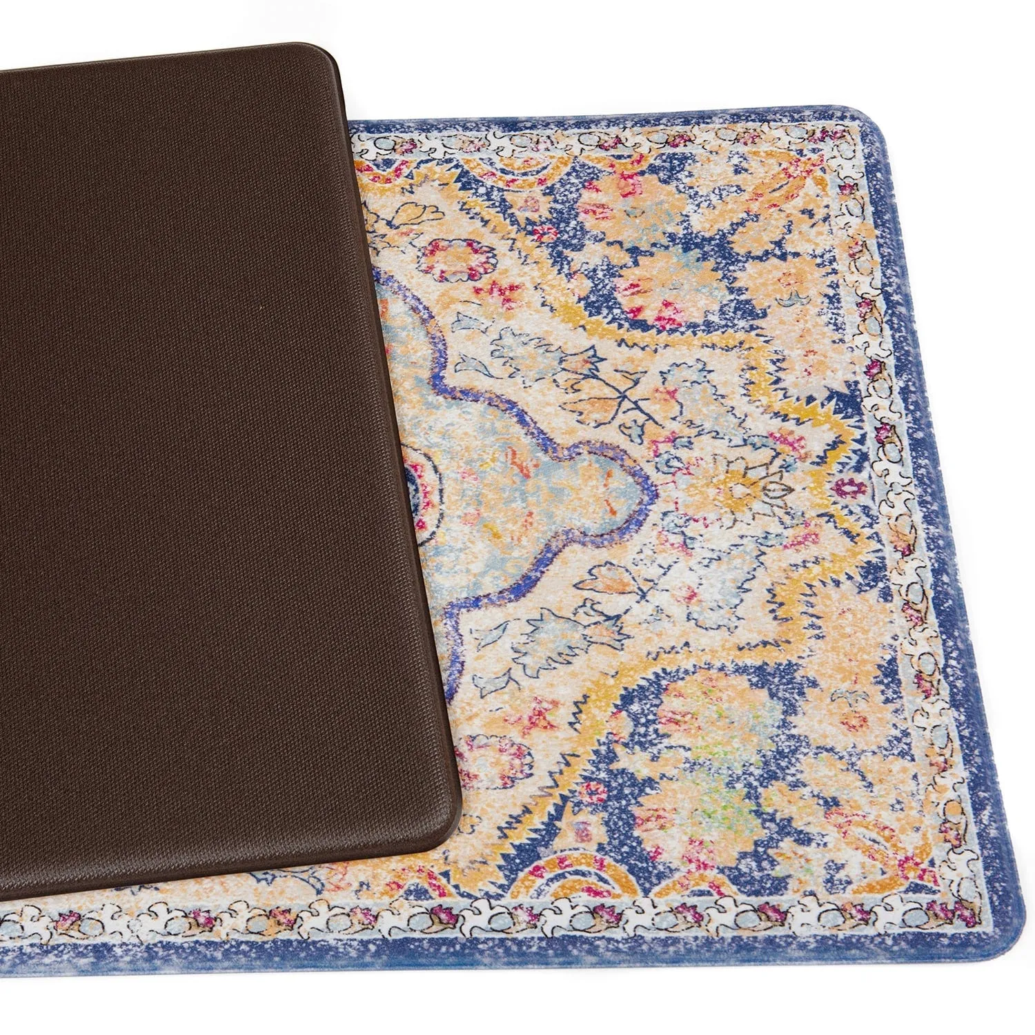 World Rug Gallery Distressed Bohemian Anti-Fatigue Standing Mat - 18x47