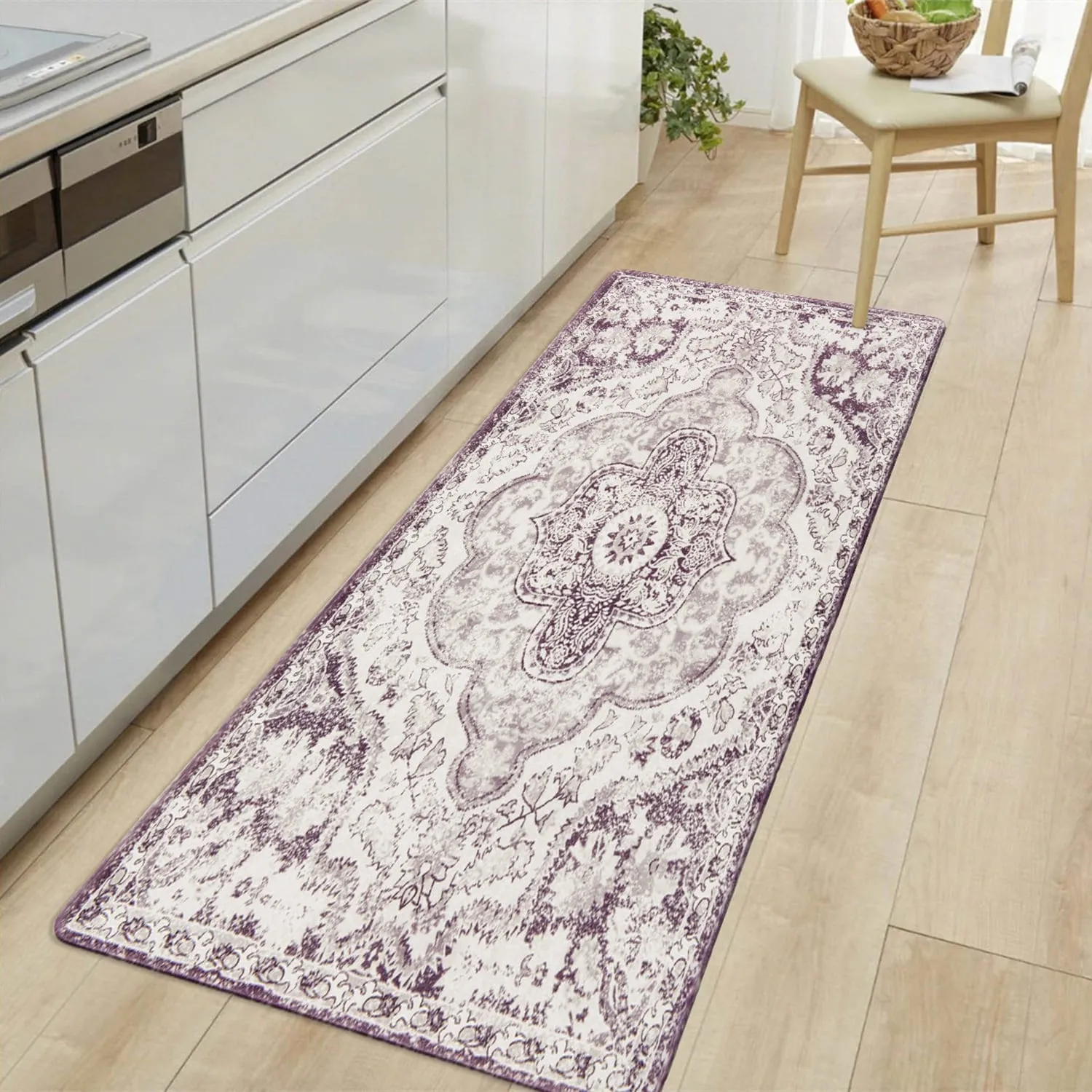 World Rug Gallery Distressed Bohemian Anti-Fatigue Standing Mat - 18x47