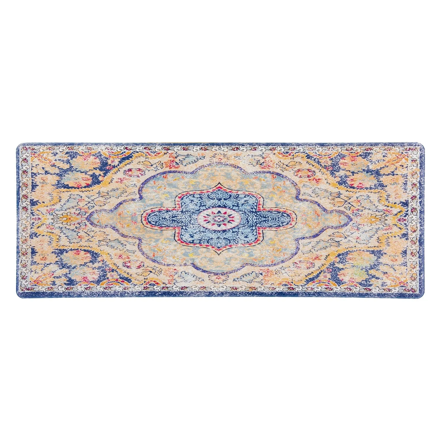 World Rug Gallery Distressed Bohemian Anti-Fatigue Standing Mat - 18x47