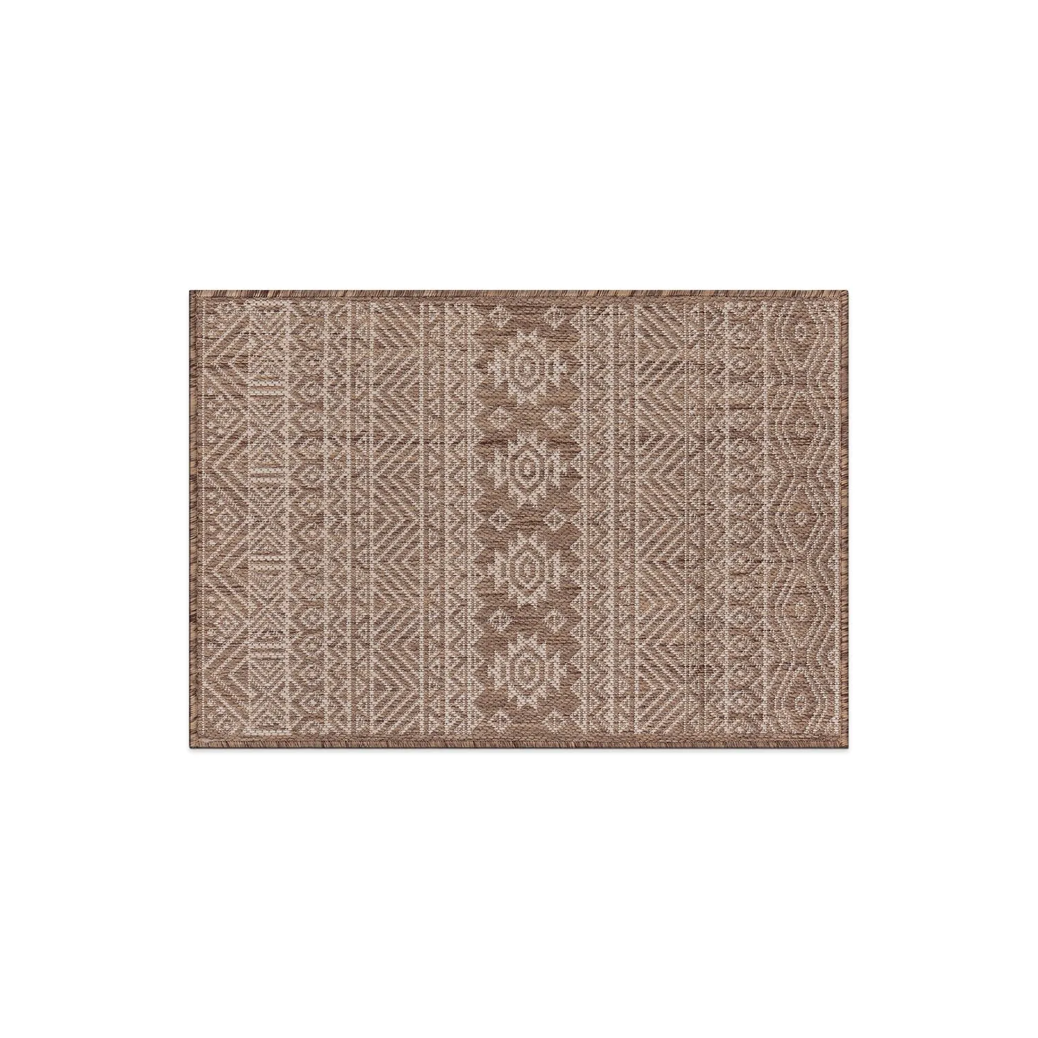 World Rug Gallery Distressed Geometric Bohemian Textured Flat Weave Indoor/Outdoor Area Rug