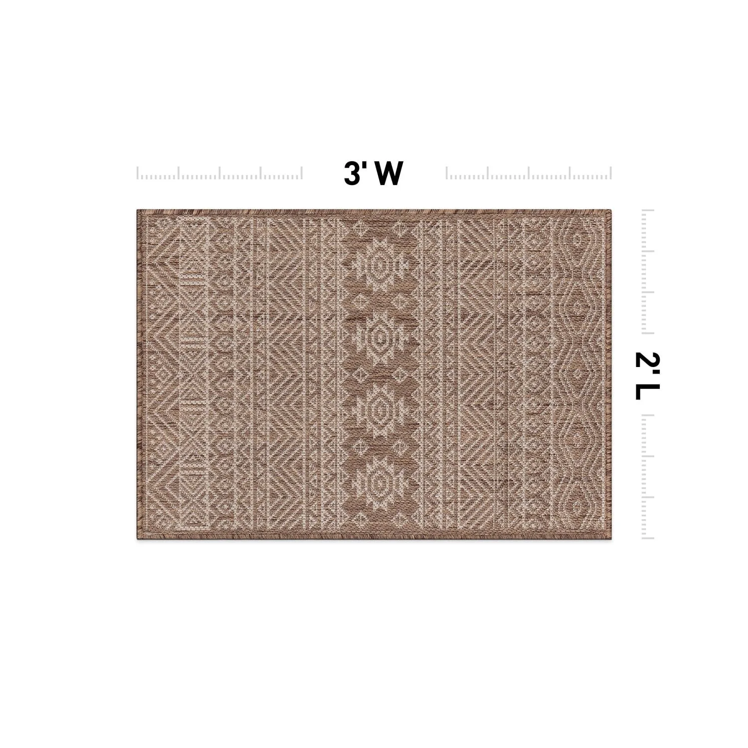 World Rug Gallery Distressed Geometric Bohemian Textured Flat Weave Indoor/Outdoor Area Rug