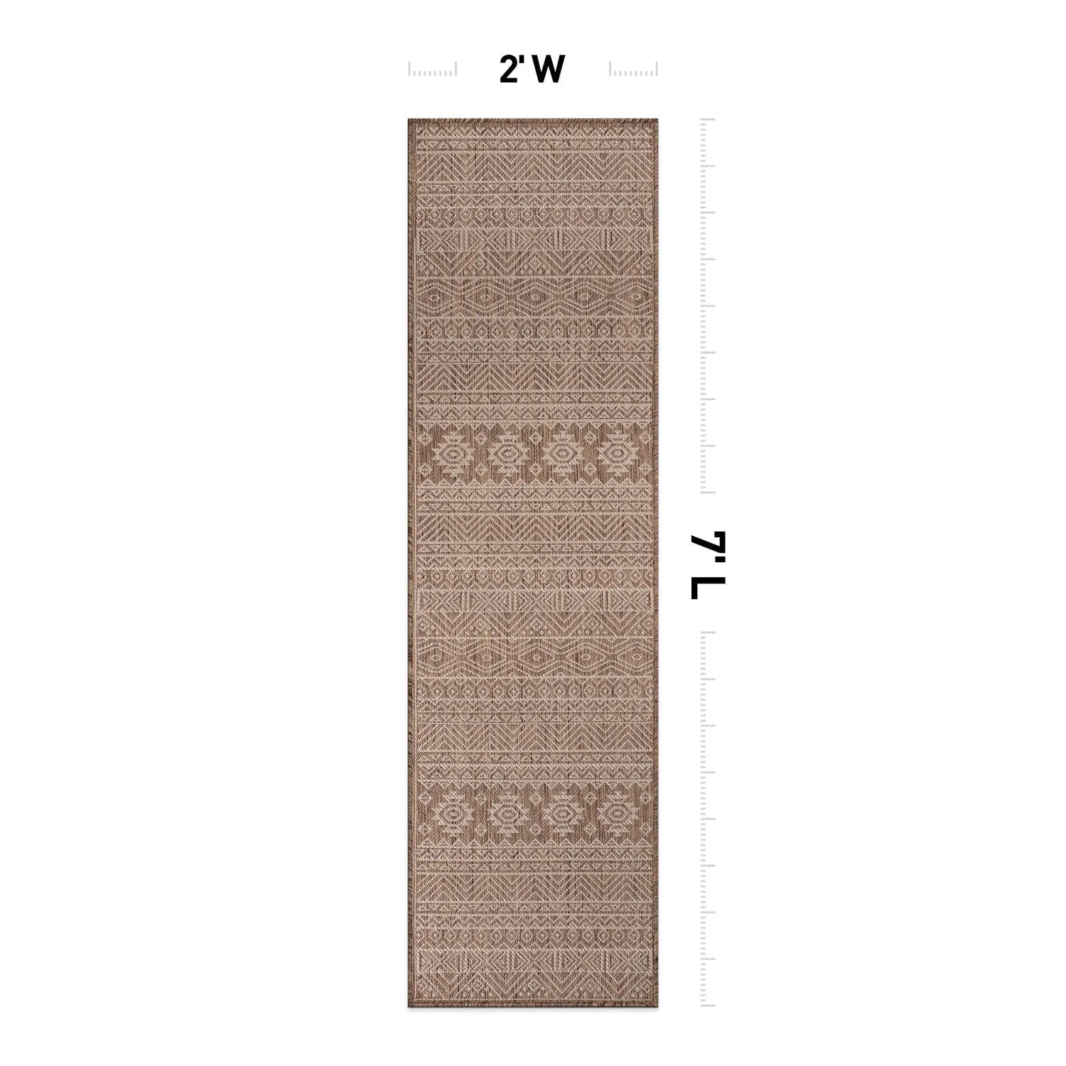 World Rug Gallery Distressed Geometric Bohemian Textured Flat Weave Indoor/Outdoor Area Rug