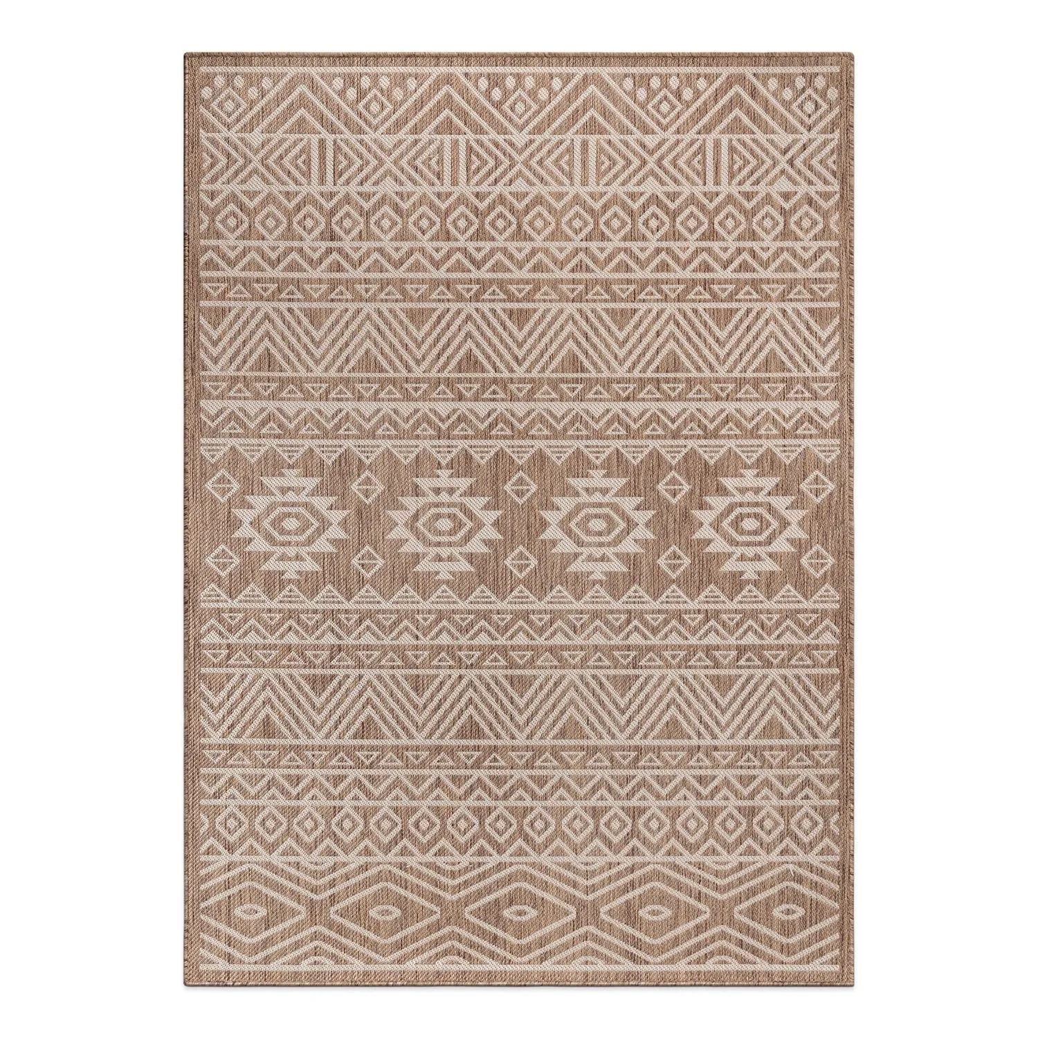 World Rug Gallery Distressed Geometric Bohemian Textured Flat Weave Indoor/Outdoor Area Rug
