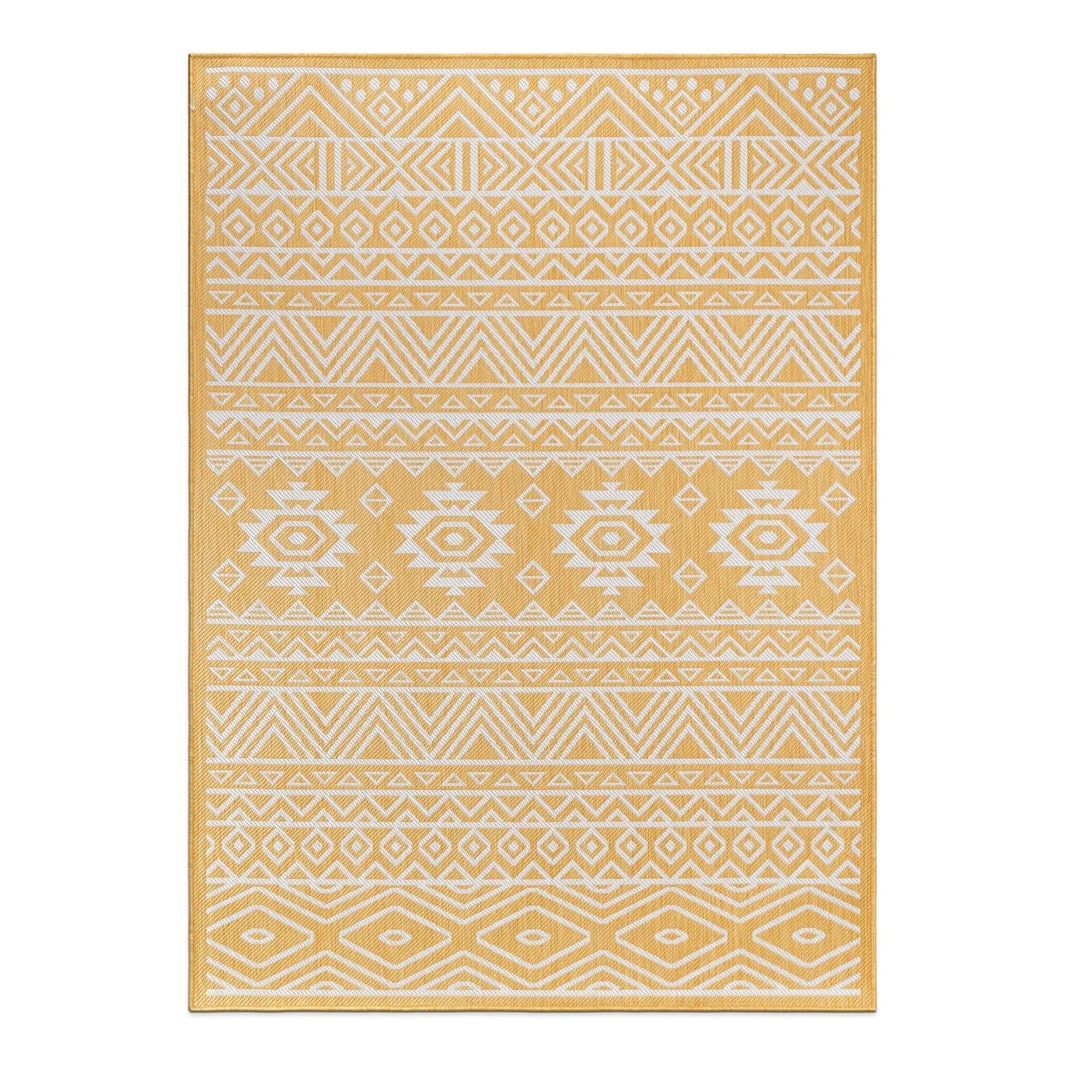 World Rug Gallery Distressed Geometric Bohemian Textured Flat Weave Indoor/Outdoor Area Rug