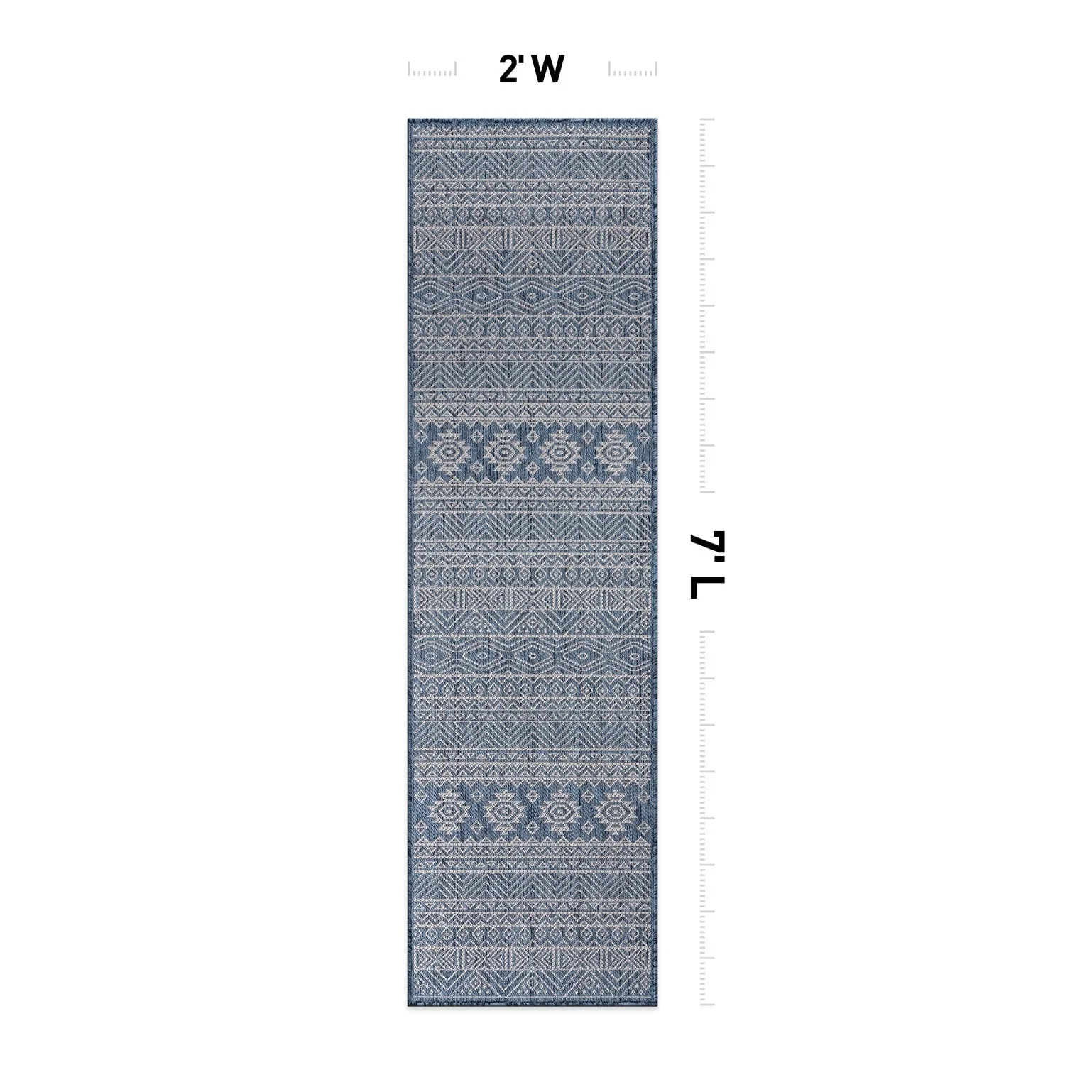 World Rug Gallery Distressed Geometric Bohemian Textured Flat Weave Indoor/Outdoor Area Rug