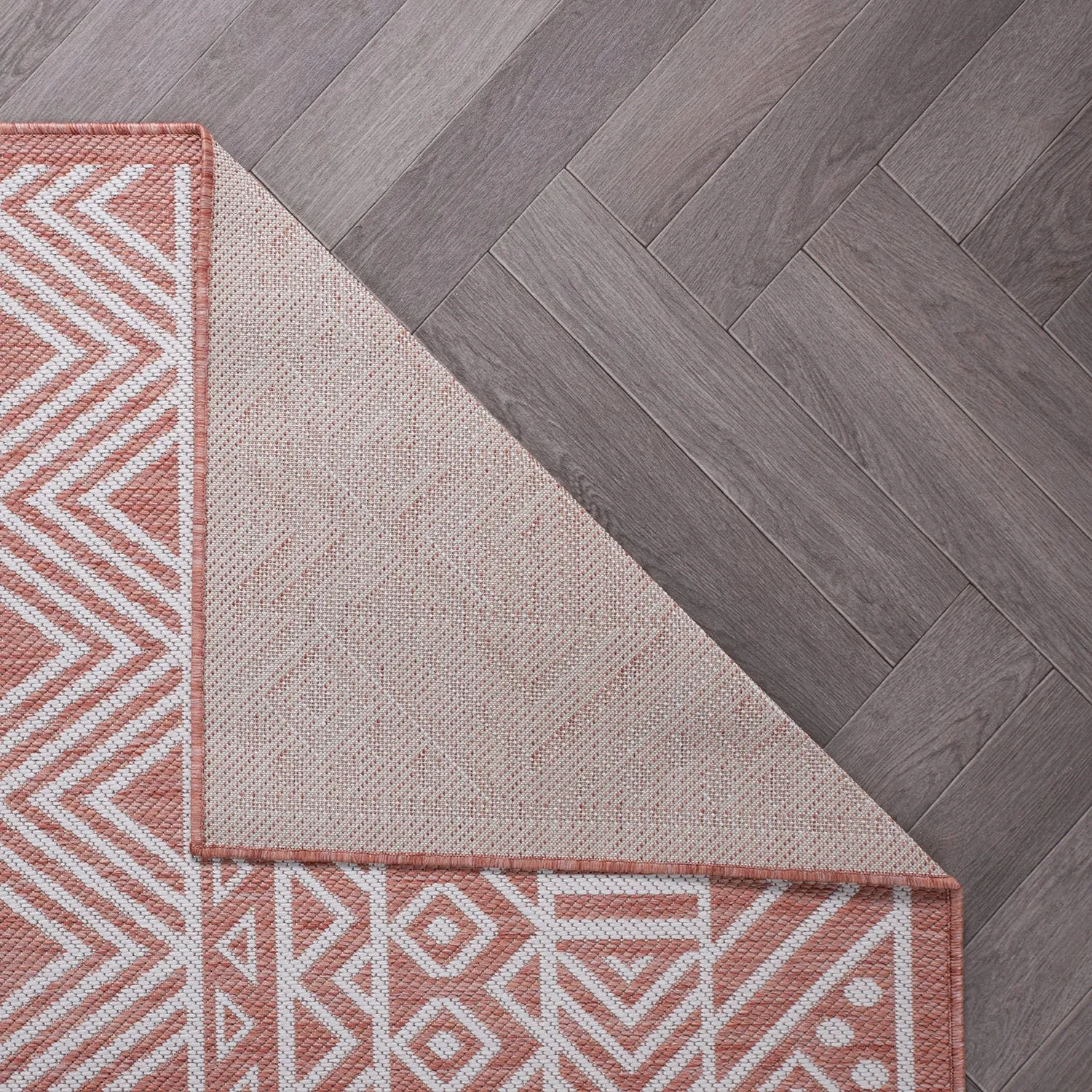 World Rug Gallery Distressed Geometric Bohemian Textured Flat Weave Indoor/Outdoor Area Rug